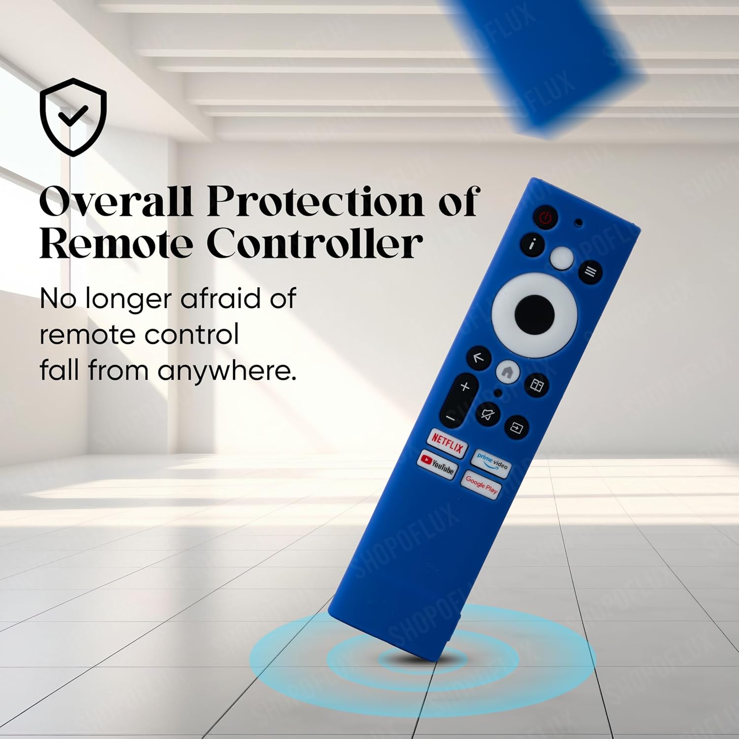 Shopoflux Silicone Cover case Compatible with Sansui Croma Haier Blaupunkt Motorola Smart Tv Remote Protective Case [Remote NOT Included] (Blue) Shopoflux