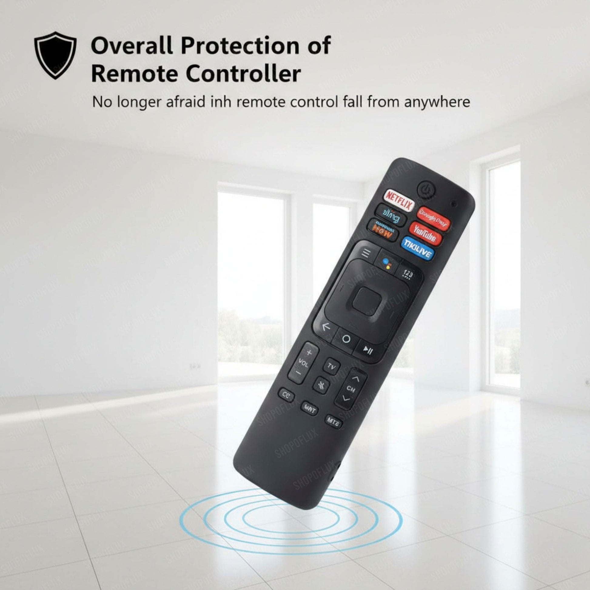 SHOPOFLUX Silicone TV Remote Cover Compatible with Hisense Smart TV Remote [Remote NOT Included] (Black) Shopoflux