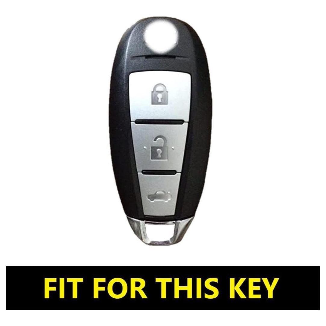 SHOPOFLUX Metal Key Cover Compatible with Baleno, Breeza, S Cross, Ciaz, Swift 3 Button Smart Key