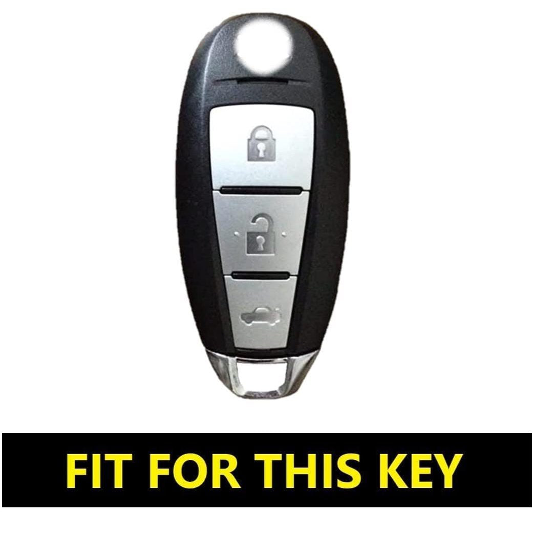 SHOPOFLUX Metal Key Cover Compatible with Baleno, Breeza, S Cross, Ciaz, Swift 3 Button Smart Key (Metal Brown Silicone) Shopoflux