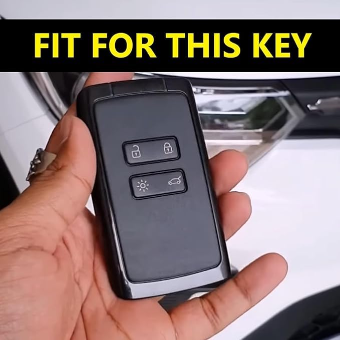 SHOPOFLUX Metal Key Cover Compatible with Renault Triber | Kiger 4 Button Smart Key Shopoflux