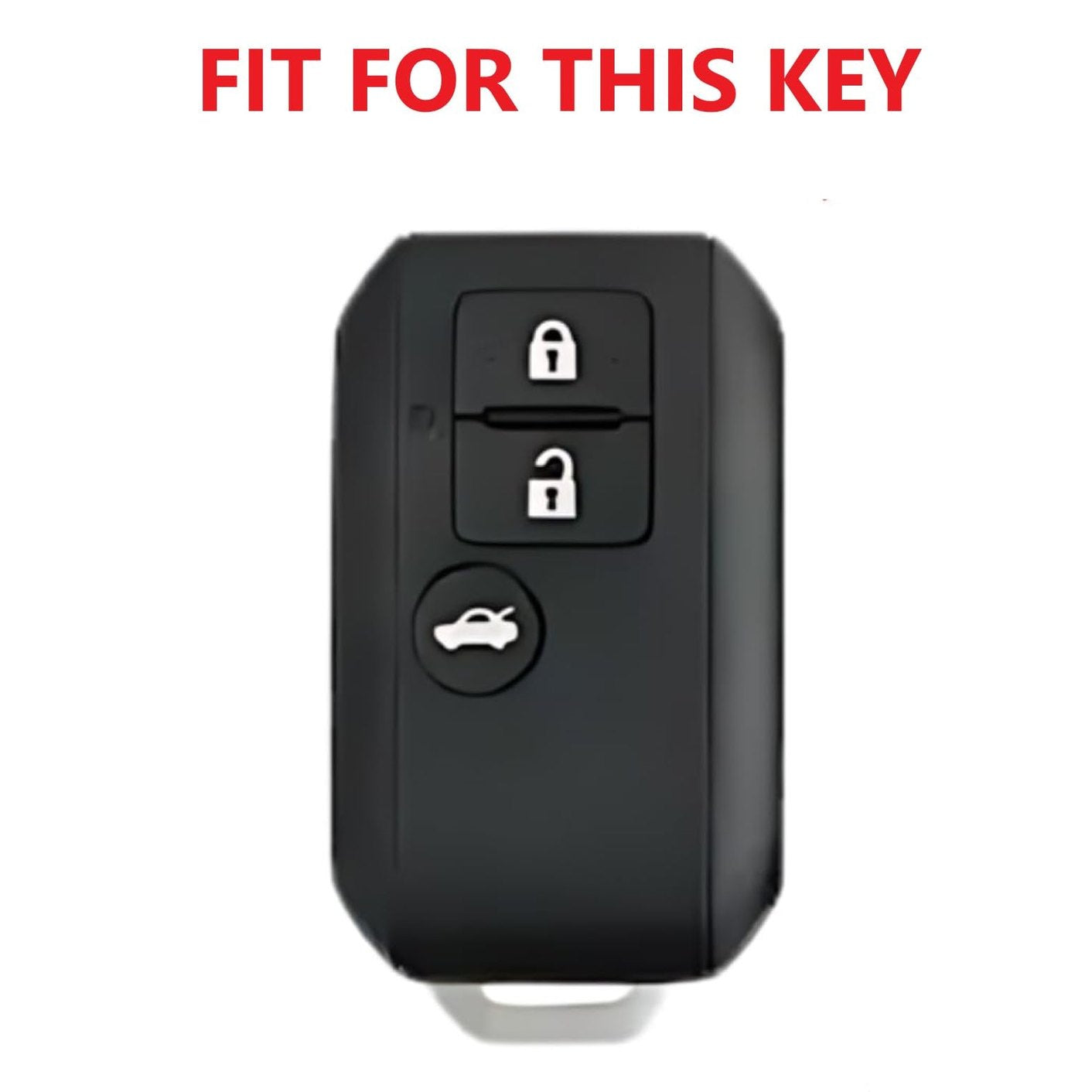 SHOPOFLUX Metal key Cover Compatible with Suzuki Dzire | Ertiga 3 button smart key (Black) (Pack 1) Shopoflux