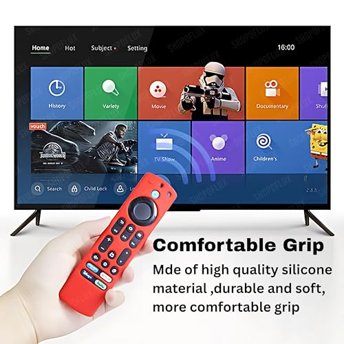 SHOPOFLUX Silicone Tv Remote Cover Compatible with Amazon Basics Smart LED TV Remote Protective Cover [Remote NOT Included] (Red) Shopoflux