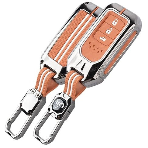 SHOPOFLUX Metal Key Cover Compatible for Honda Elevate | City | Amaze | WRV | CRV | Jazz | 3 Button Smart Key Shopoflux