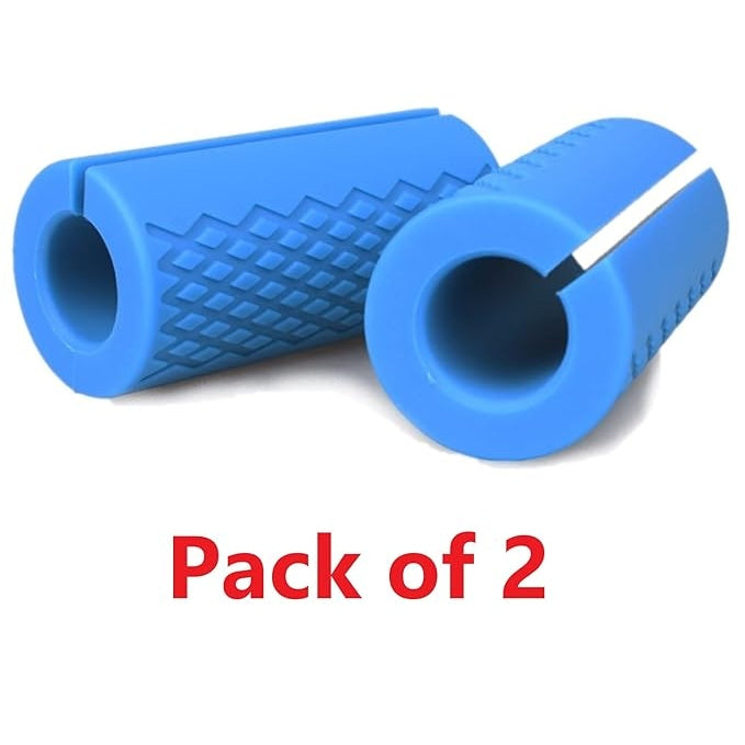 SHOPOFLUX Silicon Gym Dumbbell And Barbell Grips|Fat Bar Grip Fit Standard Barbell, Dumbell Handles, Bicep, Pull Up Bar, Rope Grips For Weight Lifting Fitness Training Pack Of 2