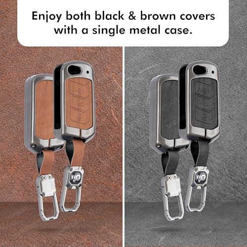 SHOPOFLUX Metal Key Cover Compatible with Mahindra Scorpio N | 3XO | XUV 300 | Marazzo | XUV 700 | XUV 400 ev | Bolero | Thar Roxx 3 Button Flip Key (Brown Silicone) Shopoflux