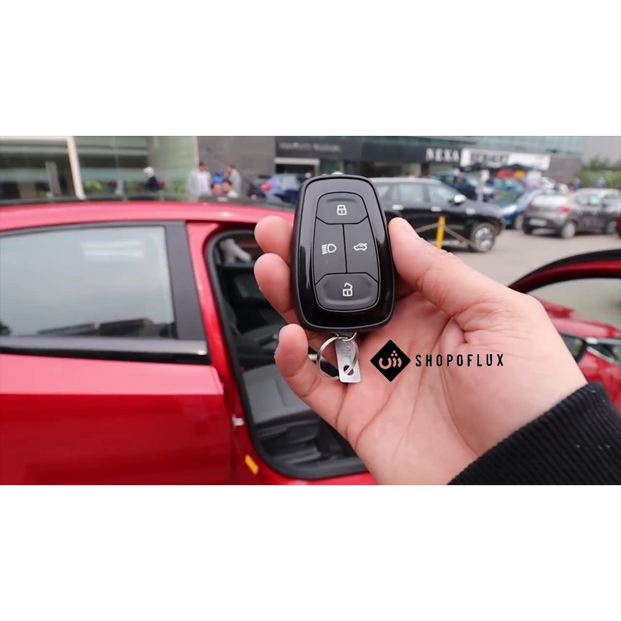 Shopoflux® Silicone Smart Key Cover Compatible with Tata Nexon | Harrier | Safari 2021 | Altroz | Tigor | EV | Punch Tiago EV Electric Black
