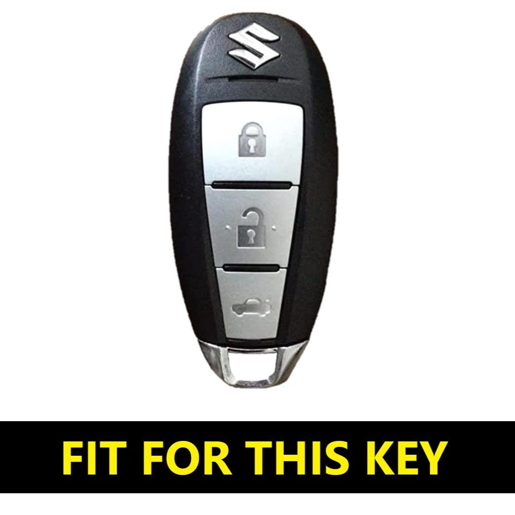 Shopoflux® TPU Key Cover Compatible with Baleno, Breeza, S Cross, Ciaz, Swift 3 Button Smart Key Black & White Pack 2