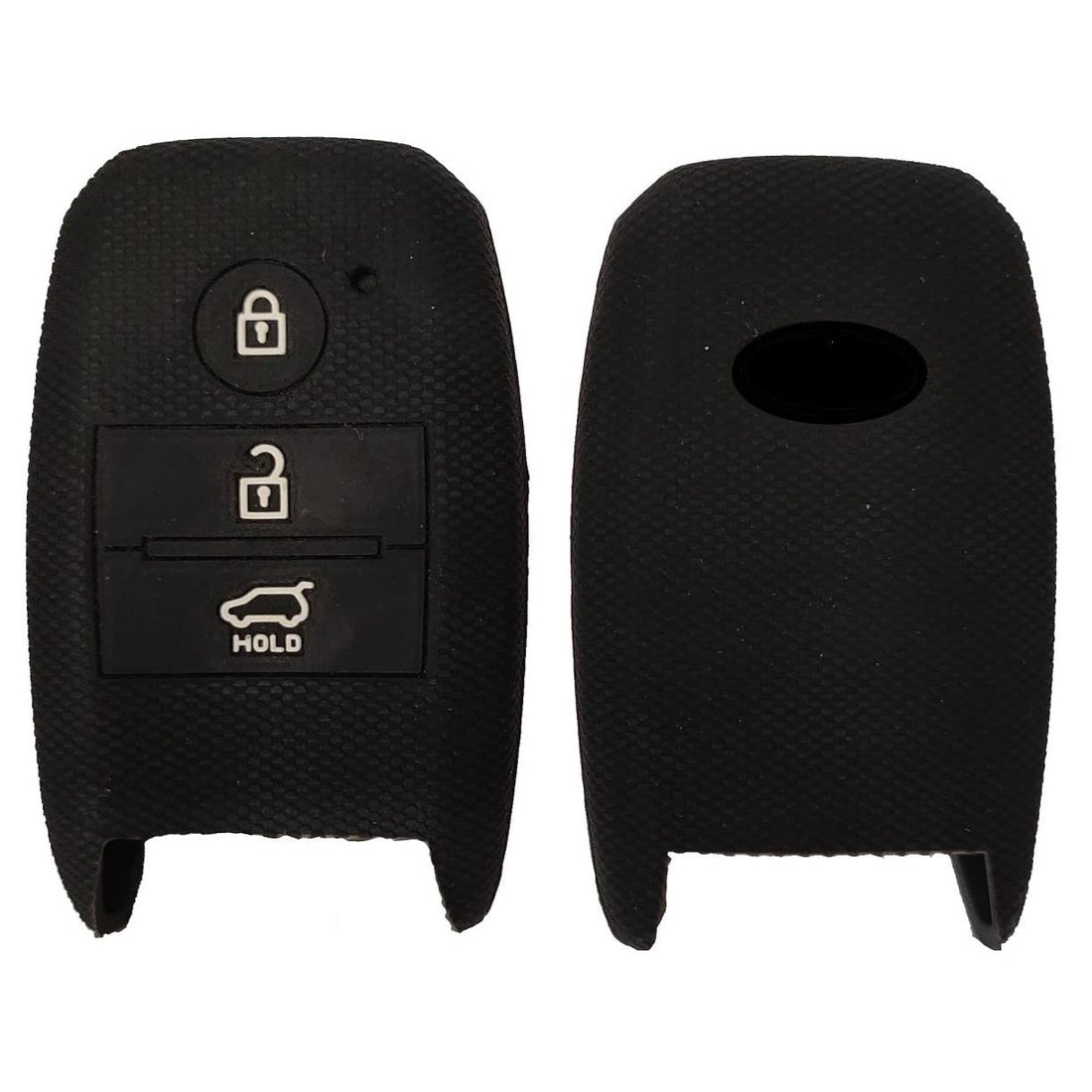 Shopoflux® Silicone Key Cover Compatible with Kia Seltos Smart Key Pack of 2 Black