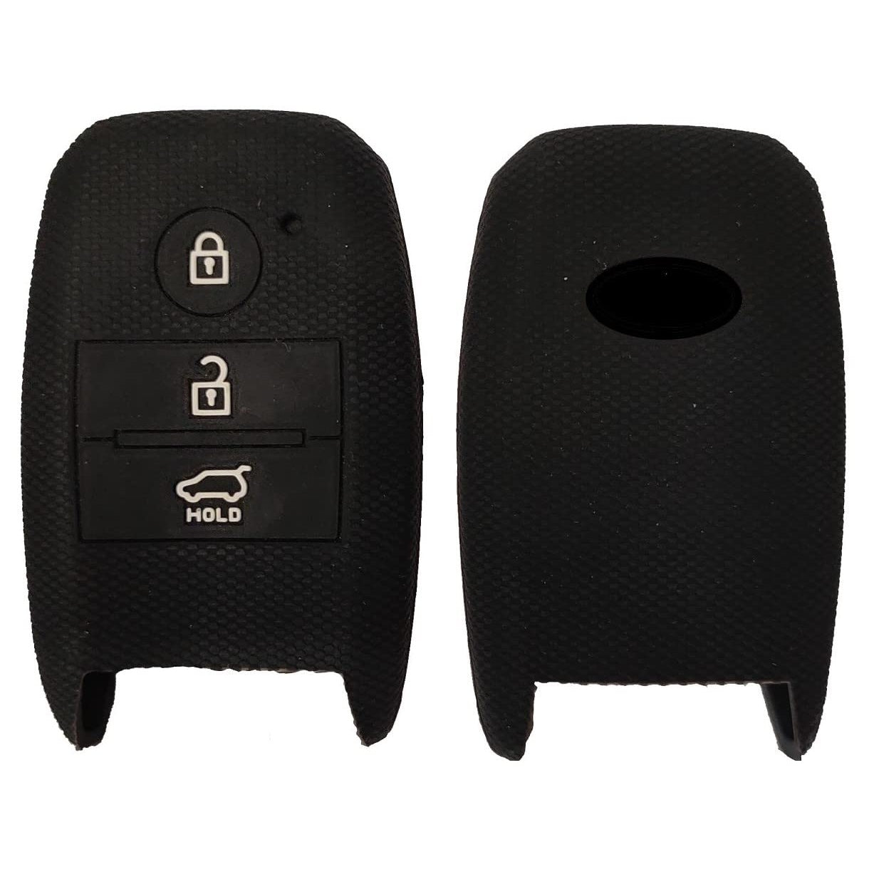 Shopoflux® Silicone Key Cover Compatible with Kia Seltos Smart Key Pack of 2 Black
