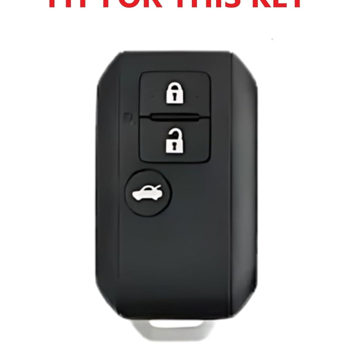 SHOPOFLUX Leather Key Cover Compatible with Suzuki Dzire | Ertiga 3 Button Smart Key (Black) (Pack 1) Shopoflux