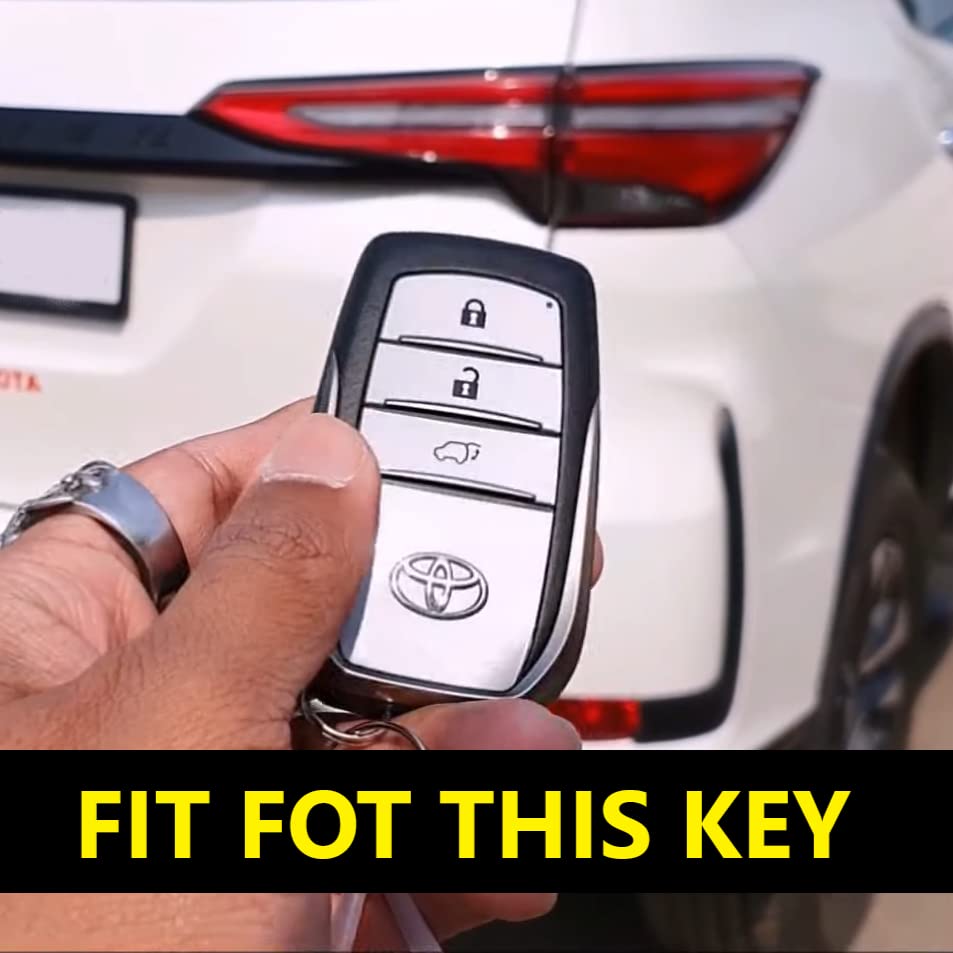 Shopoflux® TPU Key Cover Compatible with Toyota Fortuner | Fortuner Legender 3 Button Smart Key Black