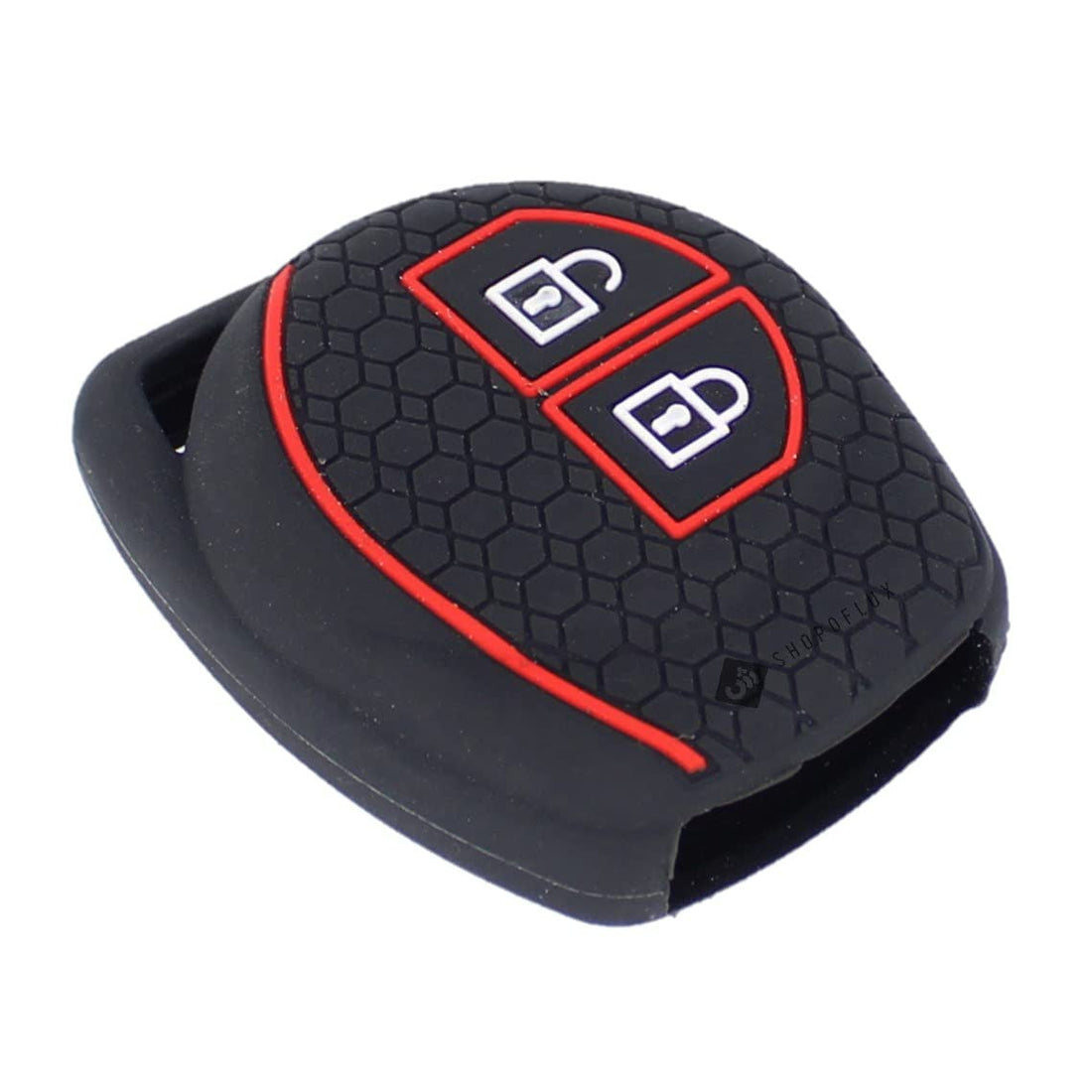 Shopoflux® Silicone Key Cover Compitable with Swift | Wagonr | Celerio | Swift Dzire | Alto | Fronx | Breza | S Presso | Ignis 2 Button Remote Key Black 1