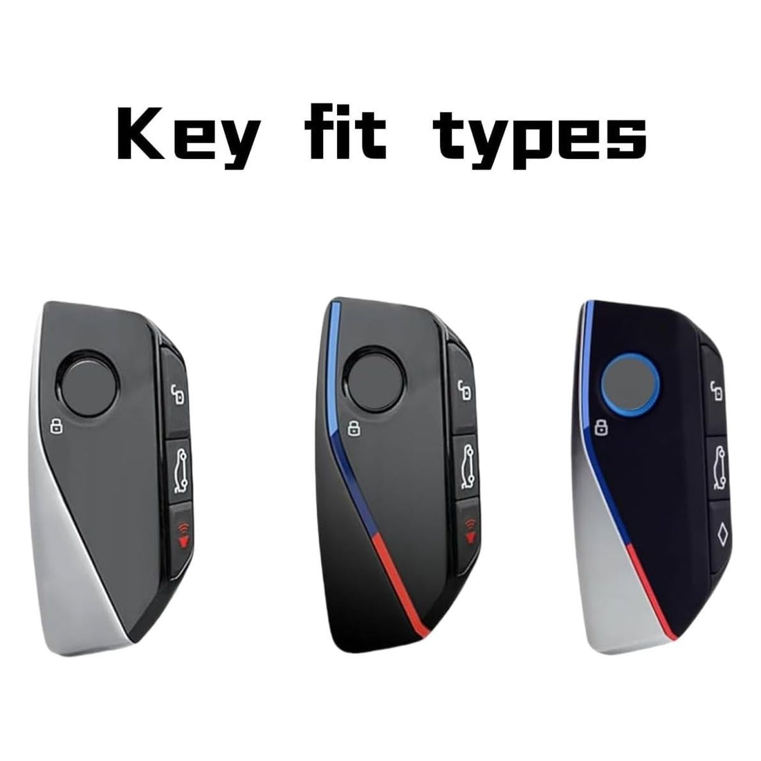 SHOPOFLUX Metal Key Cover Compatible for BMW 7 Series 740i 760i X1 X7 XM IX I7 X3 IX1 X5 Smart Key 4 Button