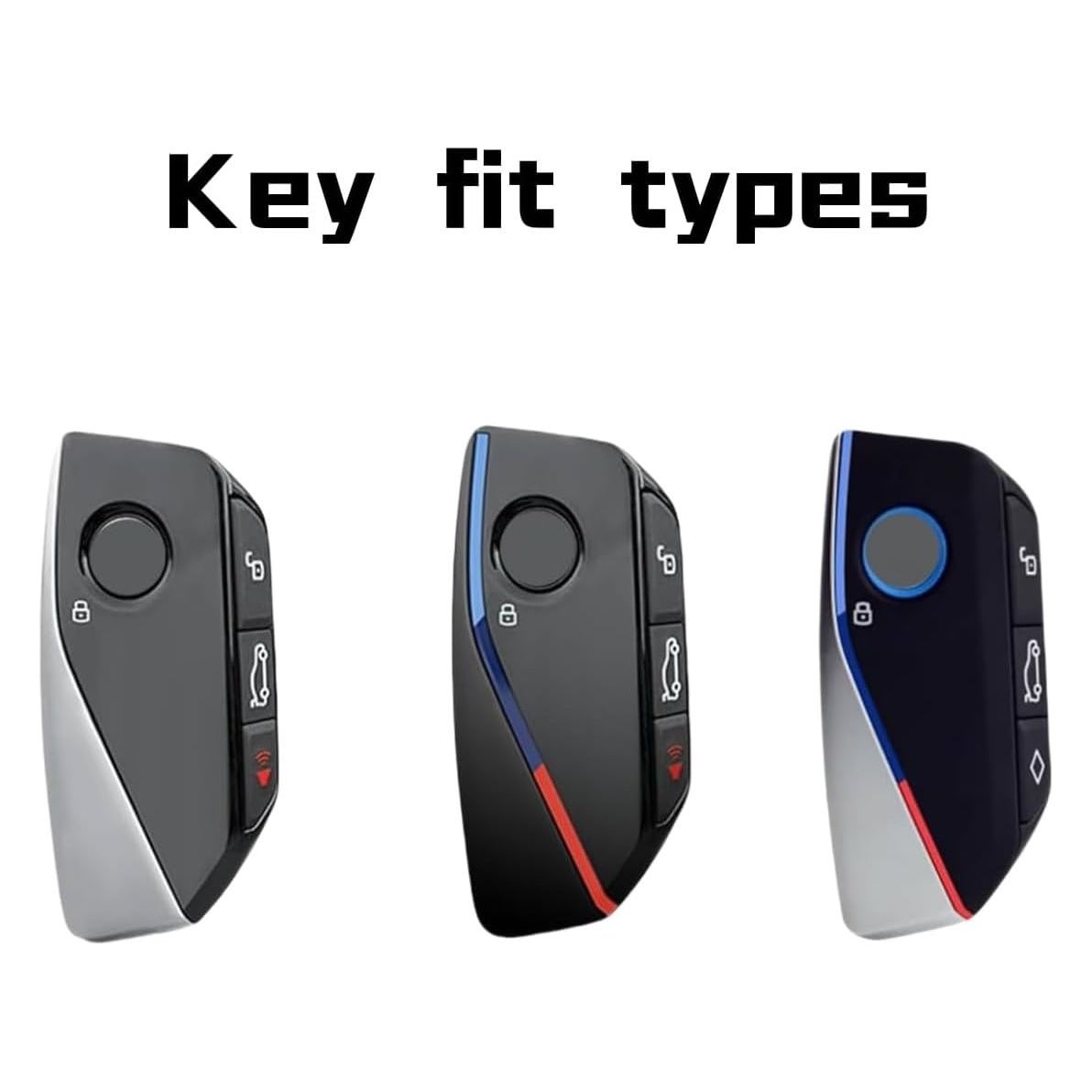 SHOPOFLUX Metal Key Cover Compatible for BMW 7 Series 740i 760i X1 X7 XM IX I7 X3 IX1 X5 Smart Key 4 Button