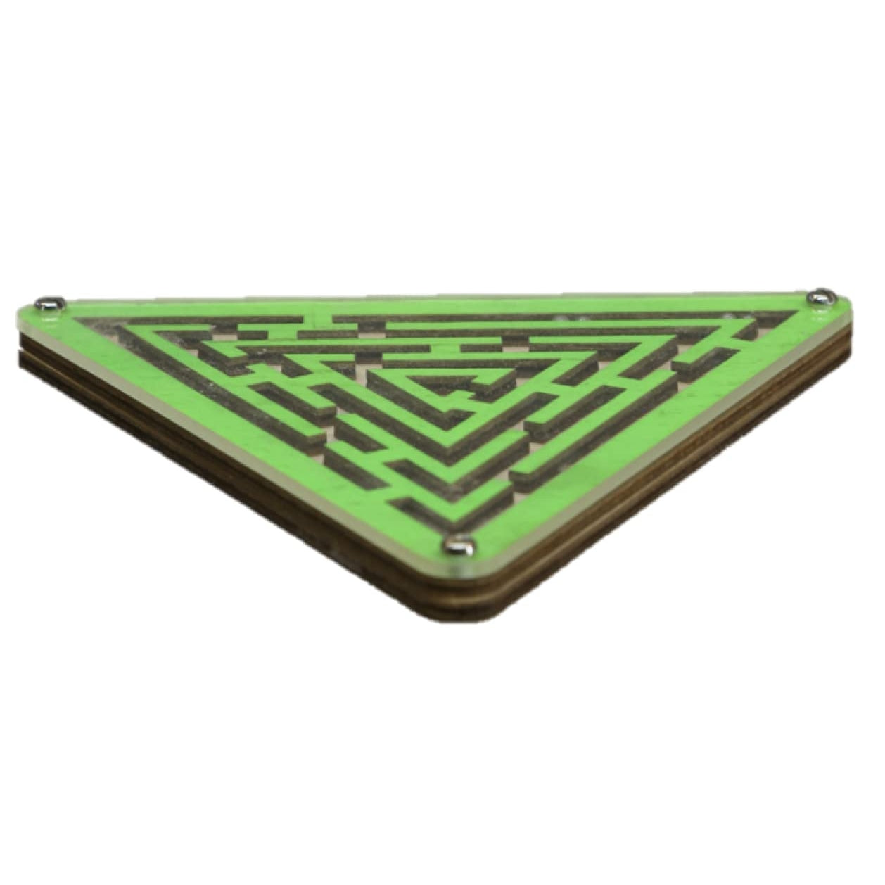 Shopoflux® Wooden Labyrinth Ball Game Toys Puzzle Gifts for Kids Young Adults | Memory Maze Ball Goli Board Game Triangle Green