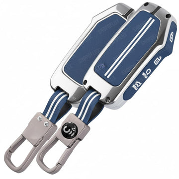 SHOPOFLUX Metal Key Cover Compatible with Kia Seltos 2024 2023 Facelift HTX | Carens Clavis X Line | Sonet Facelift 4 Button Smart Key