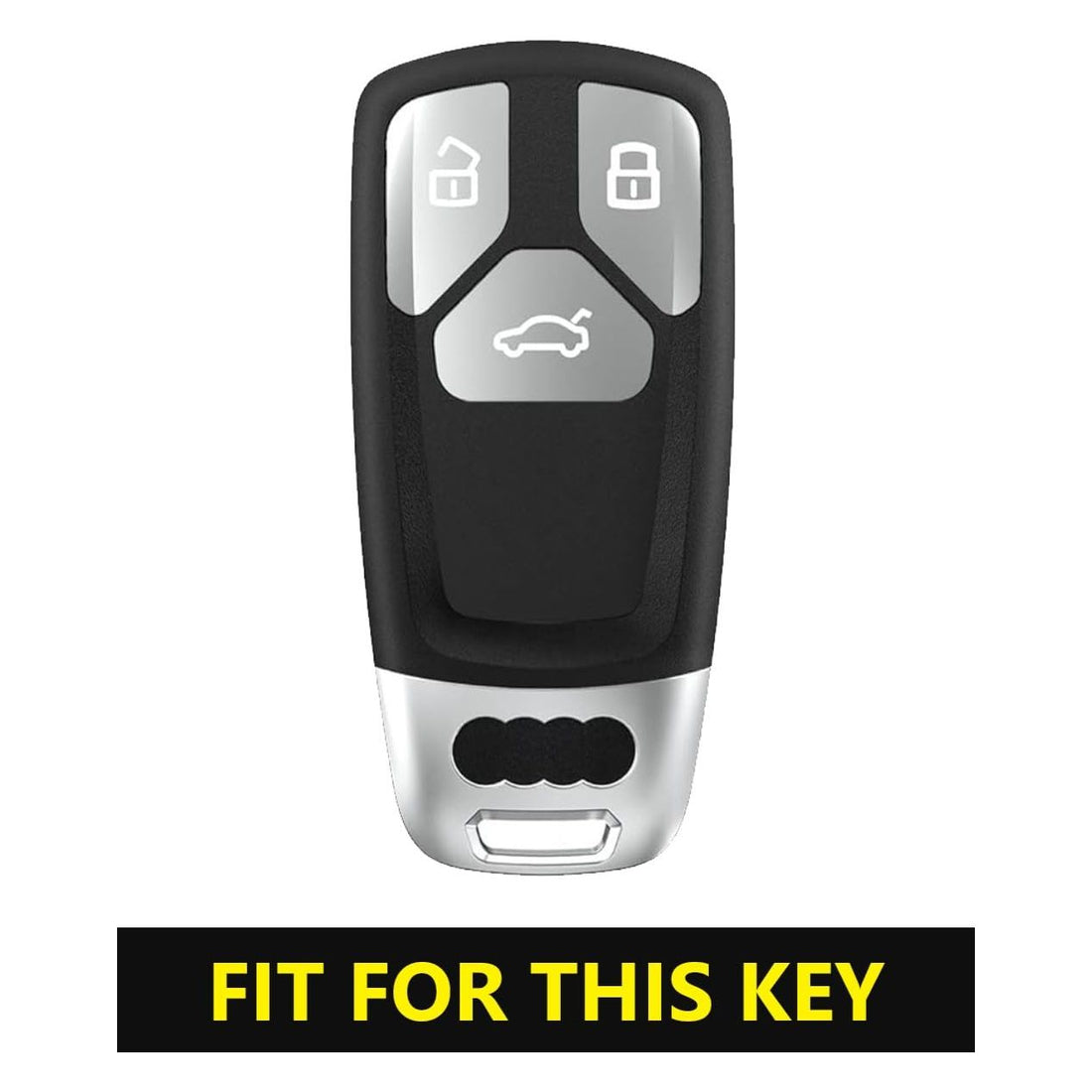 SHOPOFLUX Metal Car Key Cover Compatible for Audi Q5, A5, A8, Q7, A4, A6 3 Button Smart Key