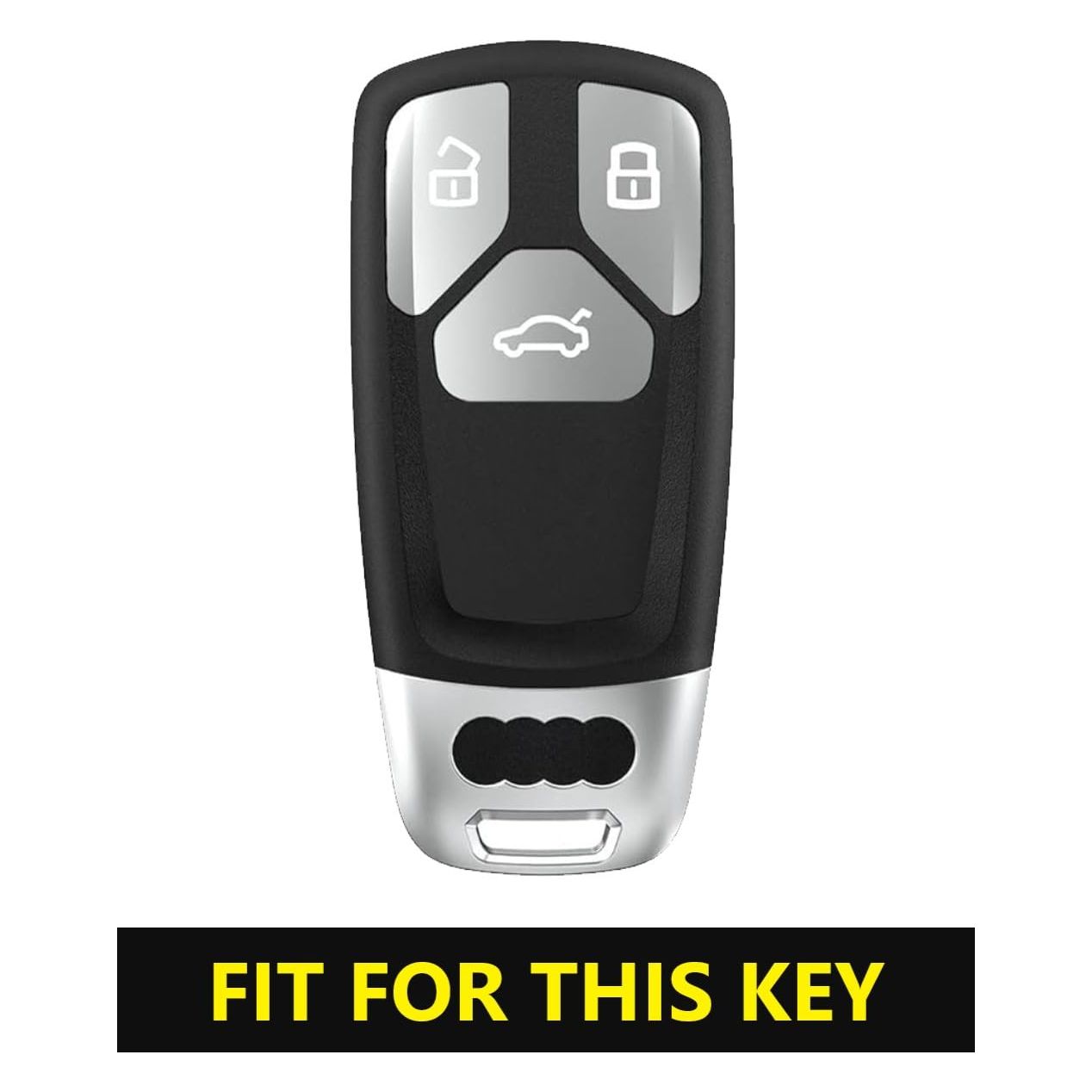 SHOPOFLUX Metal Car Key Cover Compatible for Audi Q5, A5, A8, Q7, A4, A6 3 Button Smart Key