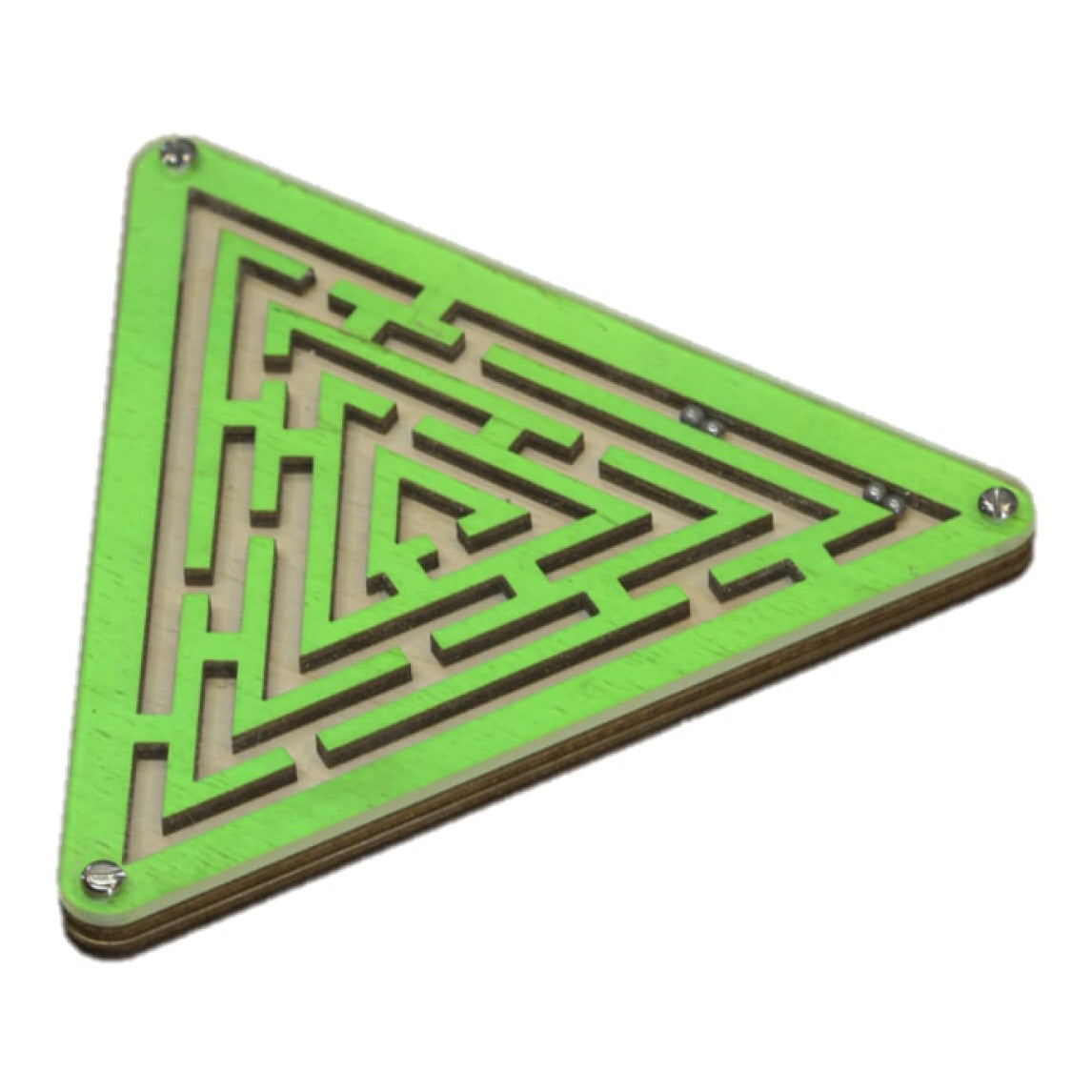 Shopoflux® Wooden Labyrinth Ball Game Toys Puzzle Gifts for Kids Young Adults | Memory Maze Ball Goli Board Game Triangle Green