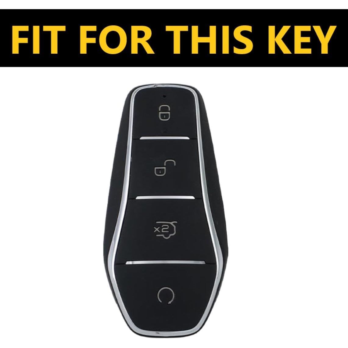 SHOPOFLUX Metal TPU Car Key Cover Compatible for BYD Atto 3, SEAL, Sealion 7, eMAX 7 4 Button