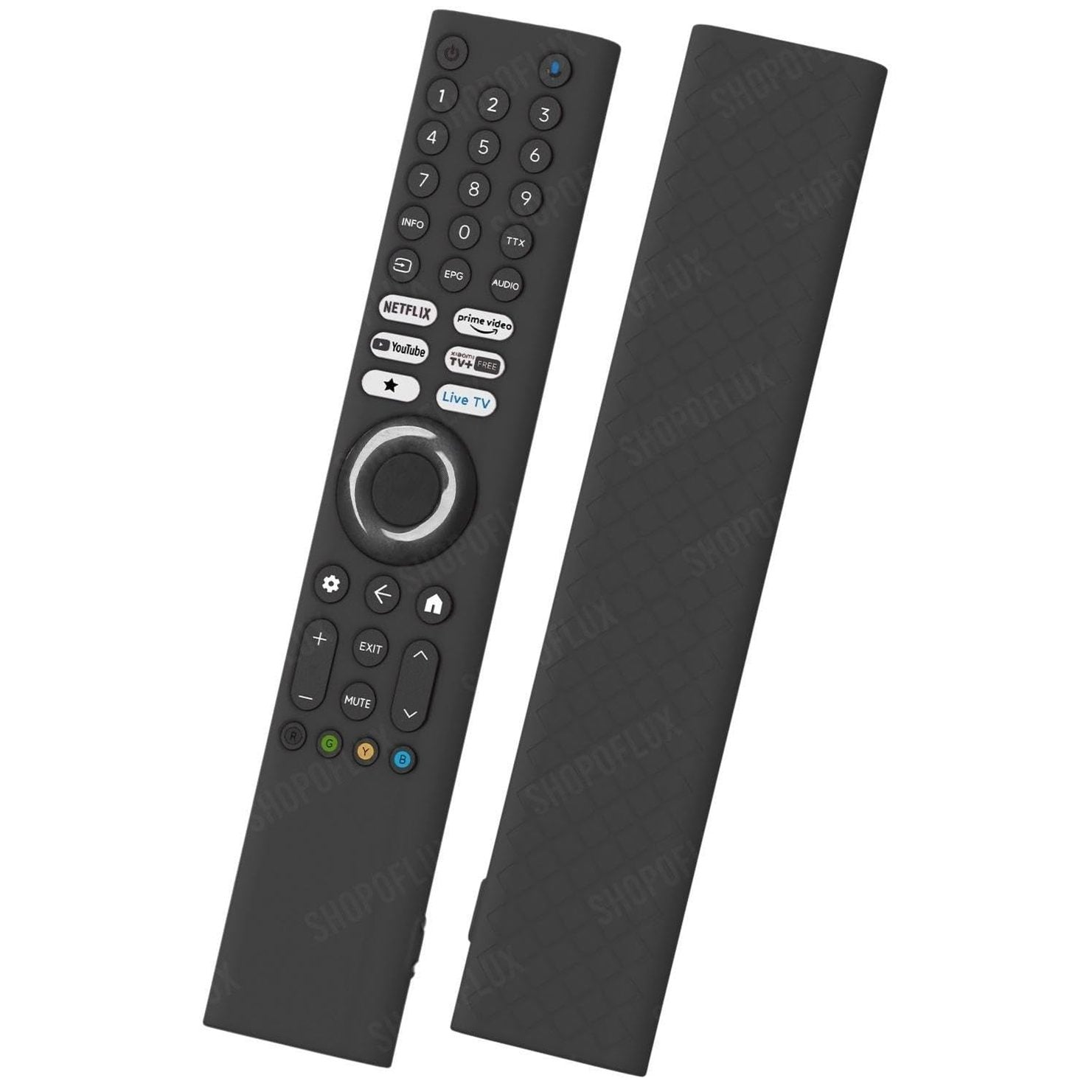 Shopoflux Silicone TV Remote Cover 'Compatible with' Xiaomi Mi Tv FX Series Remote XMRM-21 Protective Case (Black) Shopoflux