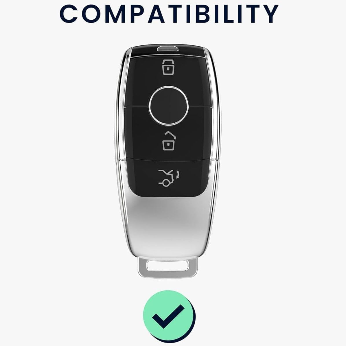 SHOPOFLUX TPU Leather Car Key Cover Compatible for Mercedes Benz E - Class S - Class A - Class C - Class G - Class 2020 Onwards New Smart Key