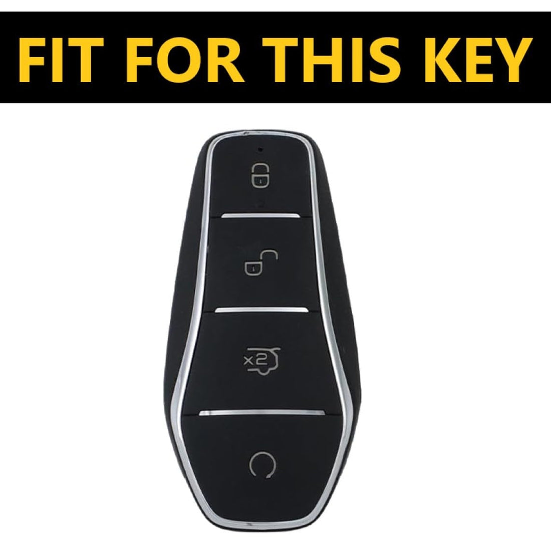 SHOPOFLUX TPU Car Key Cover Compatible for BYD Atto 3, SEAL, eMAX 7, Sealion 7 - Black