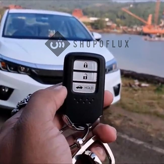 SHOPOFLUX Metal Key Cover Compatible for Honda Elevate | City | Amaze | WRV | CRV | Jazz | 3 Button Smart Key (Copy) Shopoflux