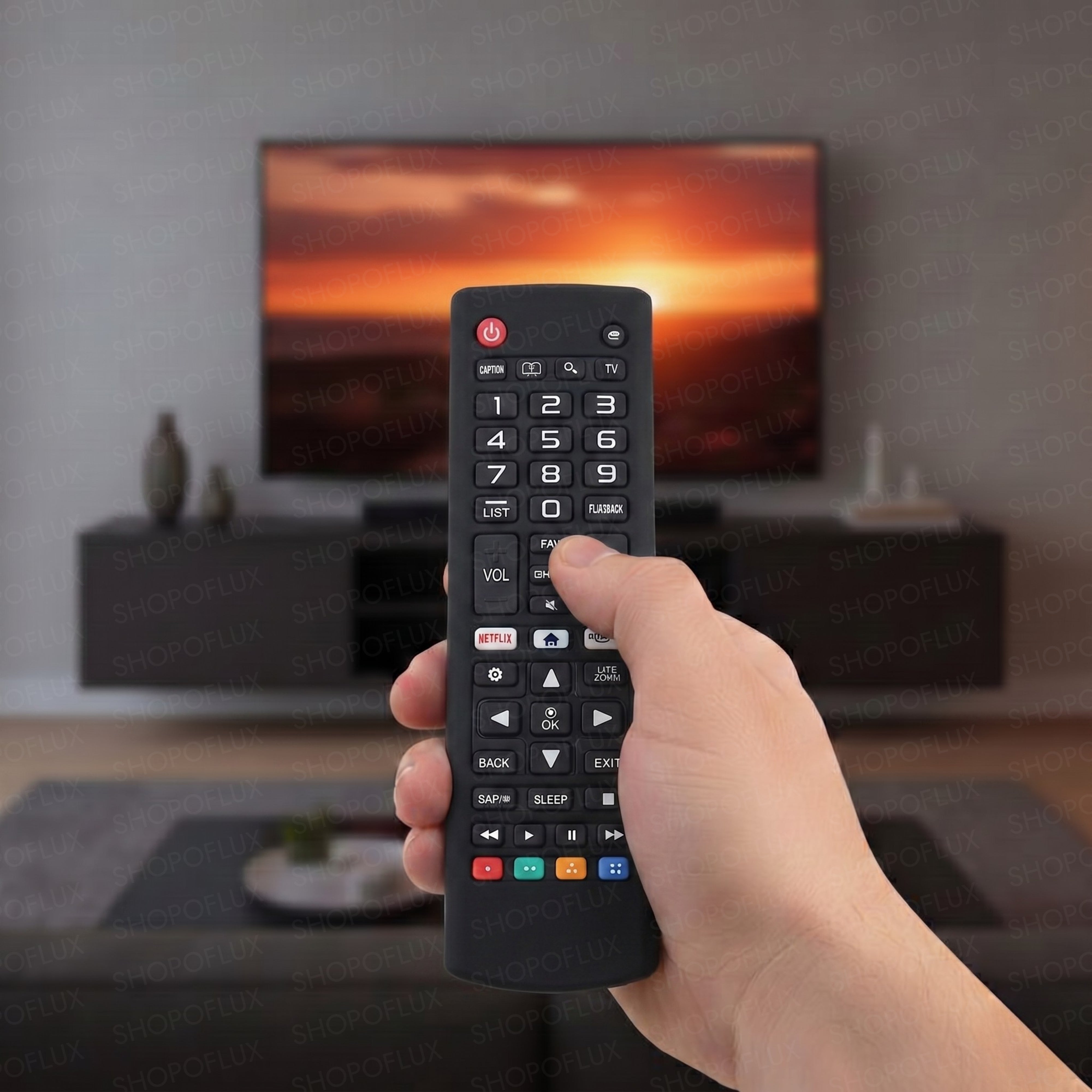 Shopoflux Silicone Tv Remote Cover Compatible with LG Smart TV Remote Full Wrap Protective Case with Lanyard [Remote NOT Included] (Black)