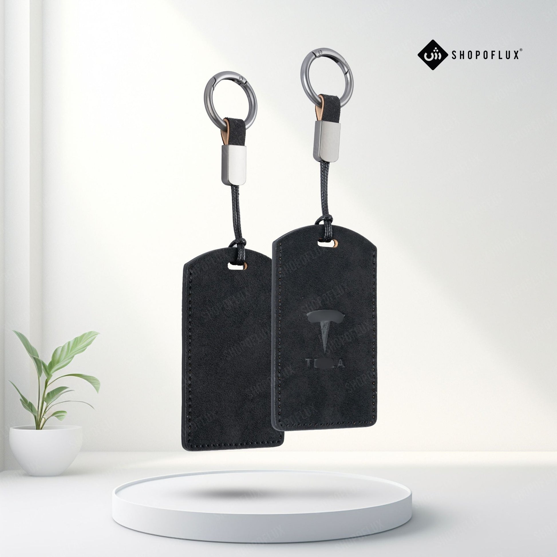SHOPOFLUX Key Card Holder Compatible with Tesla Car | Slim Leather Protector Wallet Style, Scratch-Proof, Secure Fit, Minimal Design. Shopoflux