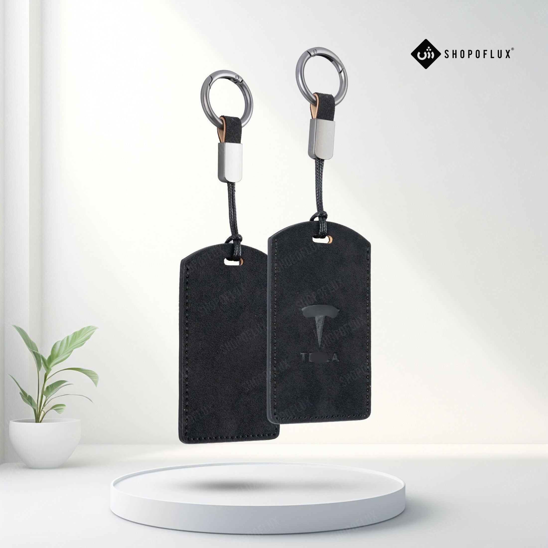SHOPOFLUX Key Card Holder Compatible with Tesla Car | Slim Leather Protector Wallet Style, Scratch-Proof, Secure Fit, Minimal Design. Shopoflux
