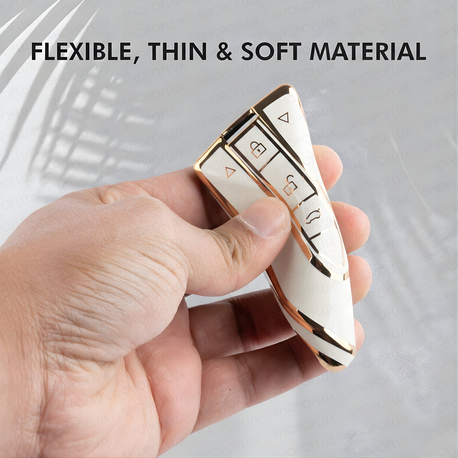 SHOPOFLUX TPU Key Cover Compatible with Mahindra BE 6, XEV 9 EV, XUV 7XO Smart Key (White) Shopoflux