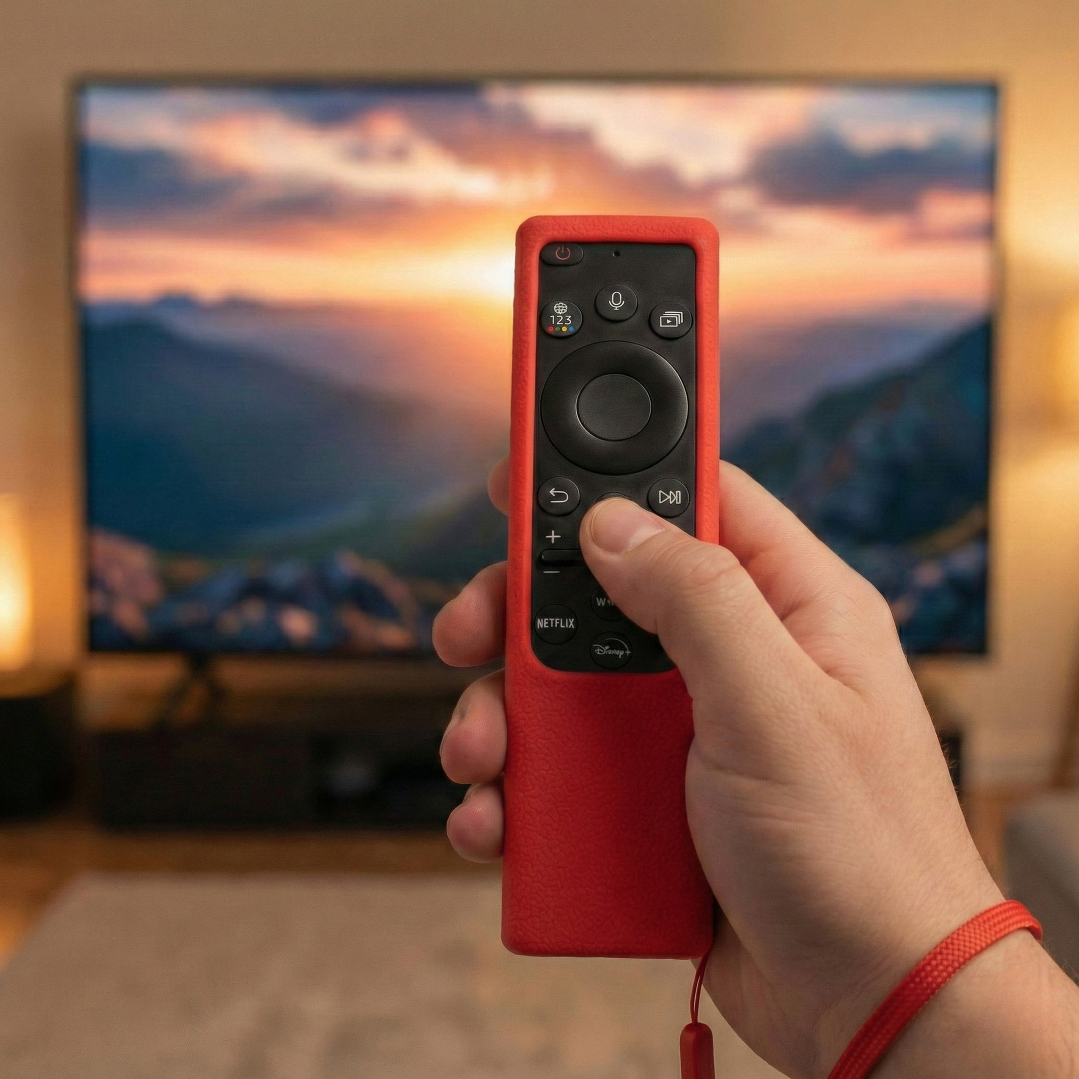 SHOPOFLUX Silicone Tv Remote Cover Compatible with Samsung Smart Tv Remote Without Sollar [Remote NOT Included] (Red) Shopoflux