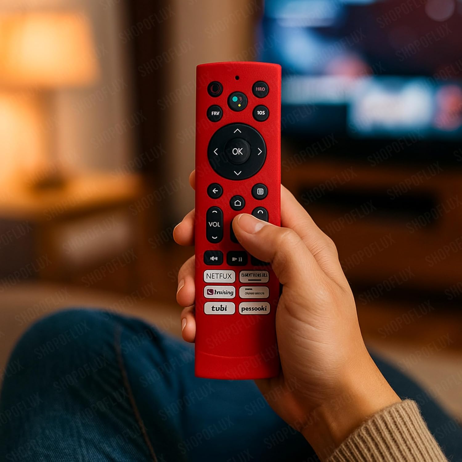 Shopoflux Silicone TV Remote Cover Compatible with Hisense Smart TV Remote VU GloLED Series Tv Remote Cover [Remote NOT Included] (RED) Shopoflux