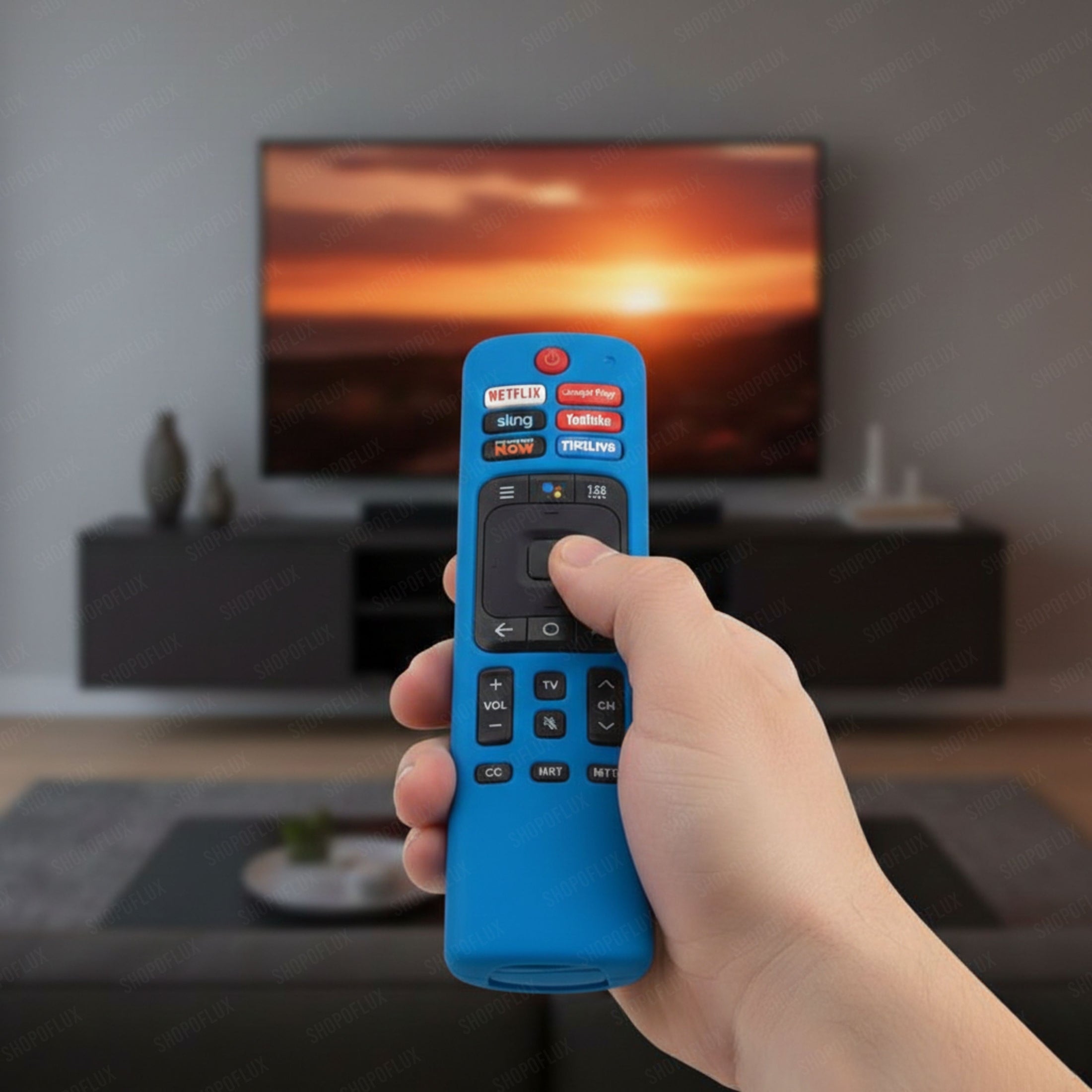 SHOPOFLUX Silicone TV Remote Cover Compatible with Hisense Smart TV Remote [Remote NOT Included] (Blue) Shopoflux