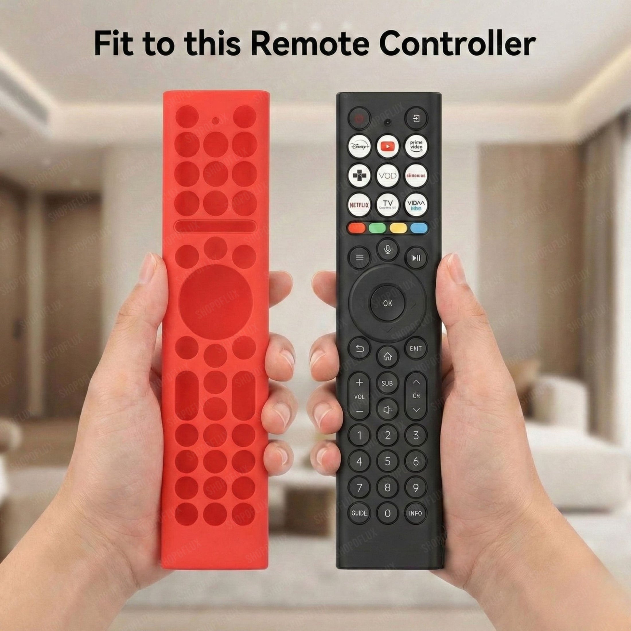 Shopoflux Silicone TV Remote Cover Compatible with Hisense Smart TV Remote [Remote NOT Included] (Red) Shopoflux