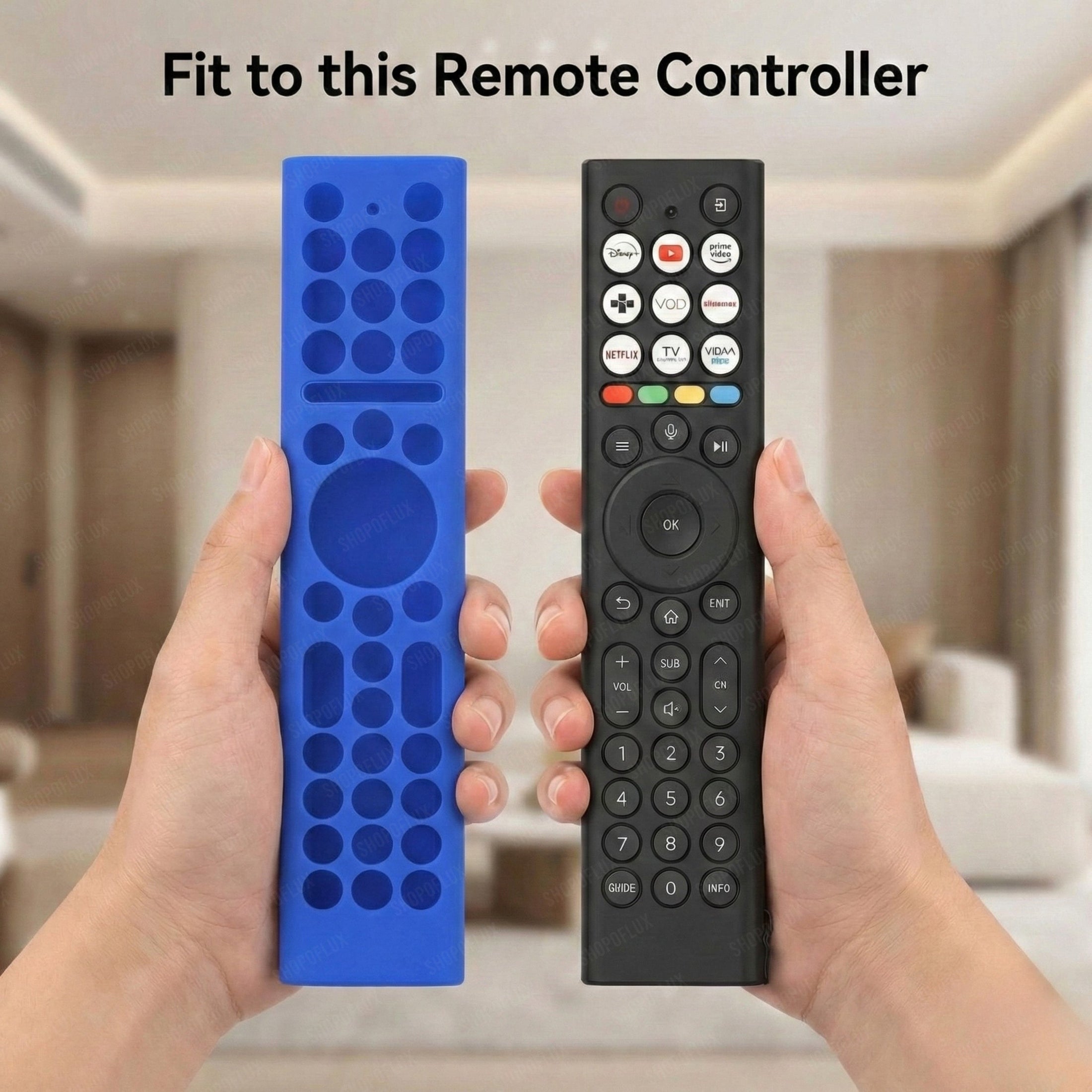 Shopoflux Silicone TV Remote Cover Compatible with Hisense Smart TV Remote [Remote NOT Included] (Blue) Shopoflux