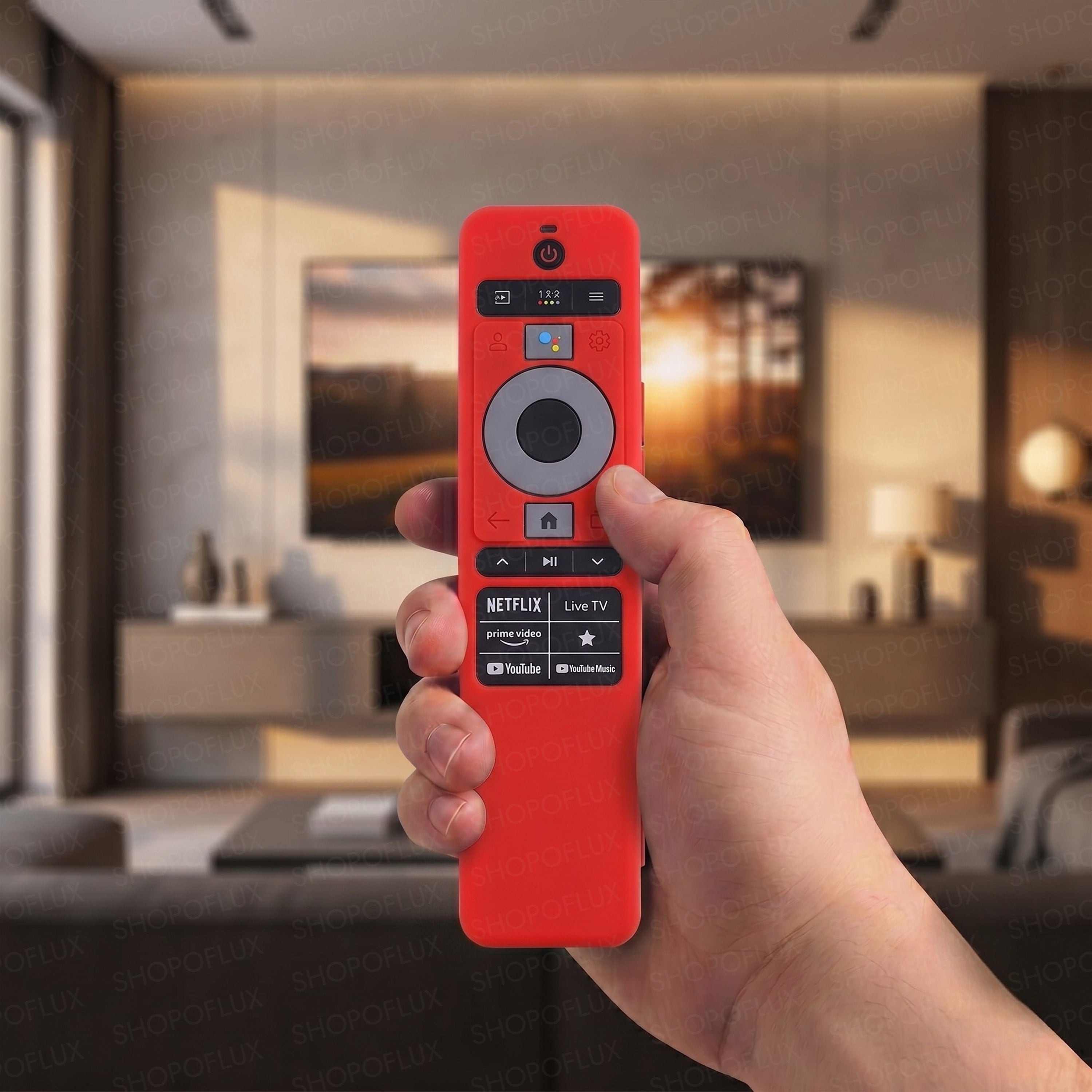 SHOPOFLUX Silicone TV Remote Cover Compatible with Haier TV Protective Case with Lanyard [Remote Not Included] (Red)