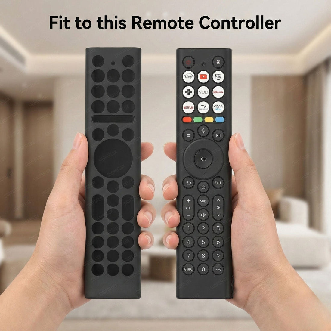 Shopoflux Silicone TV Remote Cover Compatible with Hisense Smart TV Remote [Remote NOT Included] (Black) Shopoflux