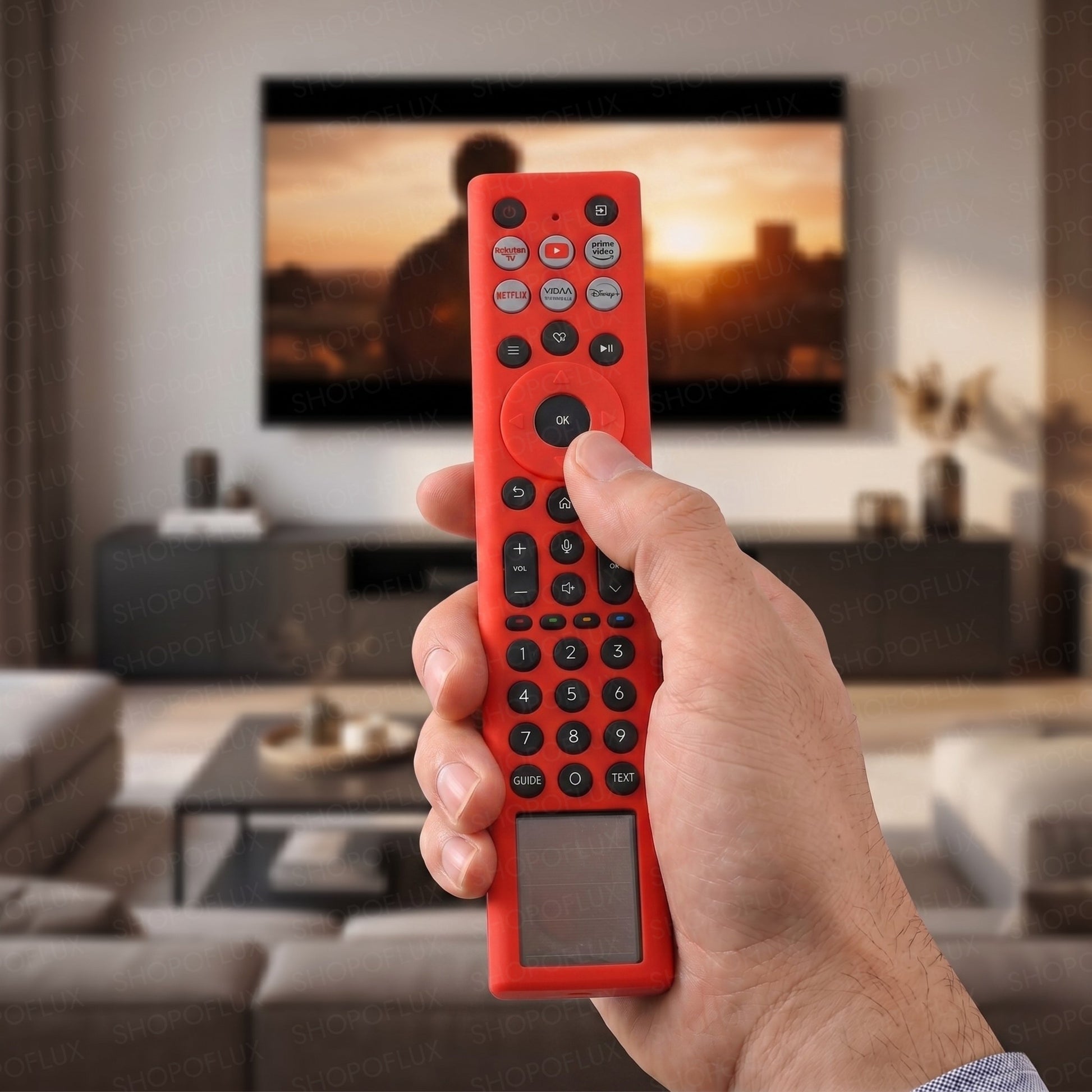 SHOPOFLUX Silicone TV Remote Cover Compatible with Hisense TV Remote [Remote NOT Included] (Red) Shopoflux