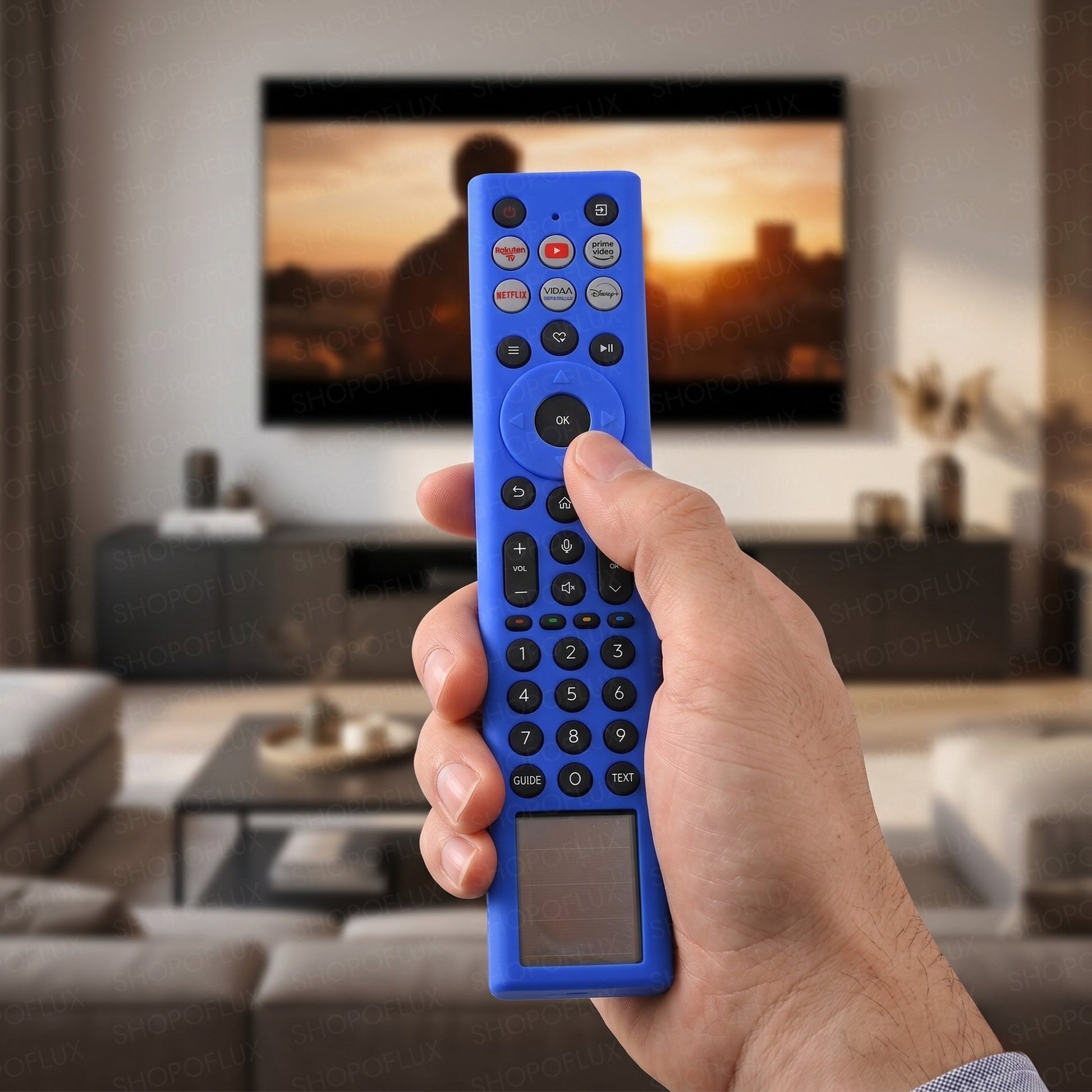 SHOPOFLUX Silicone TV Remote Cover Compatible with Hisense TV Remote [Remote NOT Included] (Blue) Shopoflux