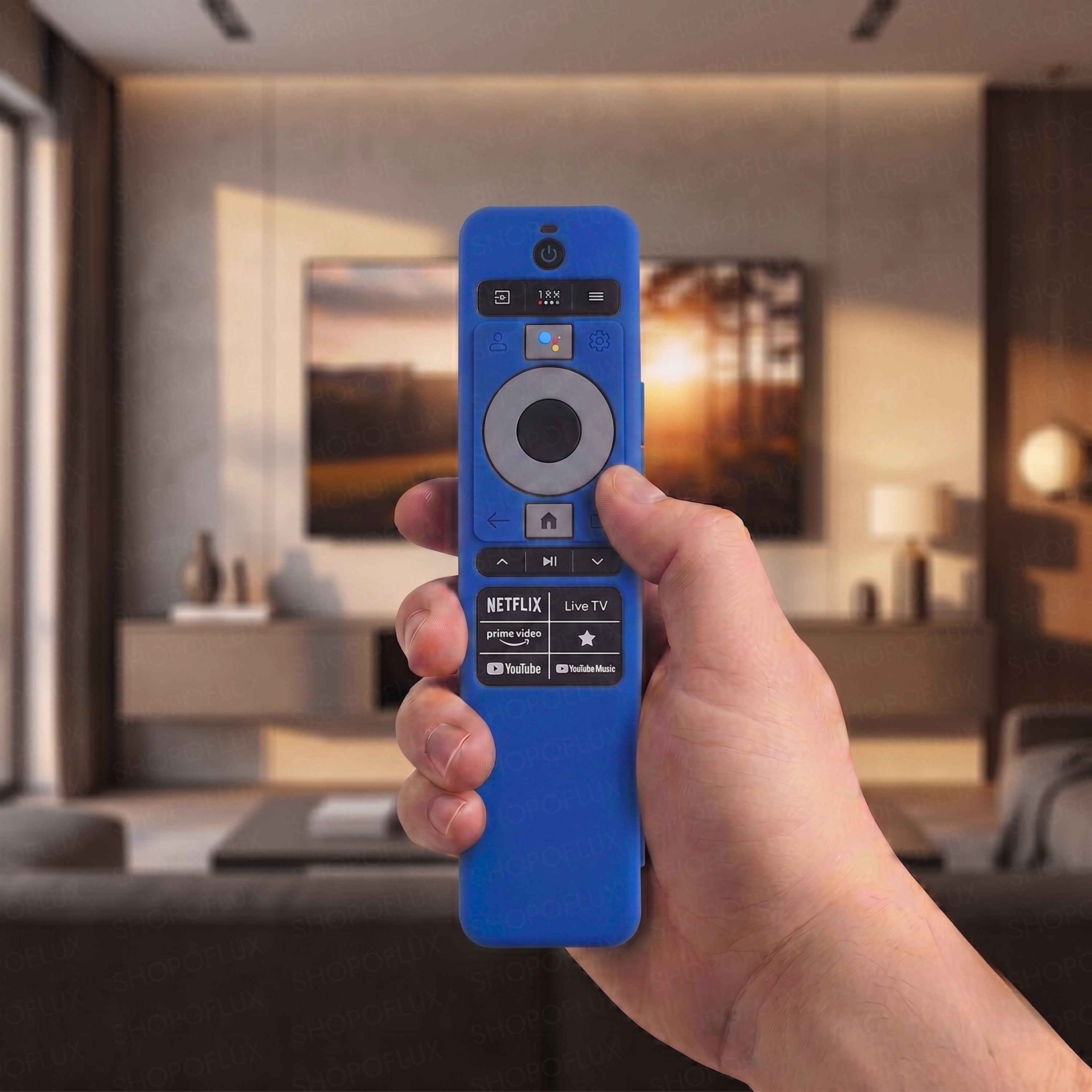SHOPOFLUX Silicone TV Remote Cover Compatible with Haier TV Protective Case with Lanyard [Remote Not Included] (Blue)