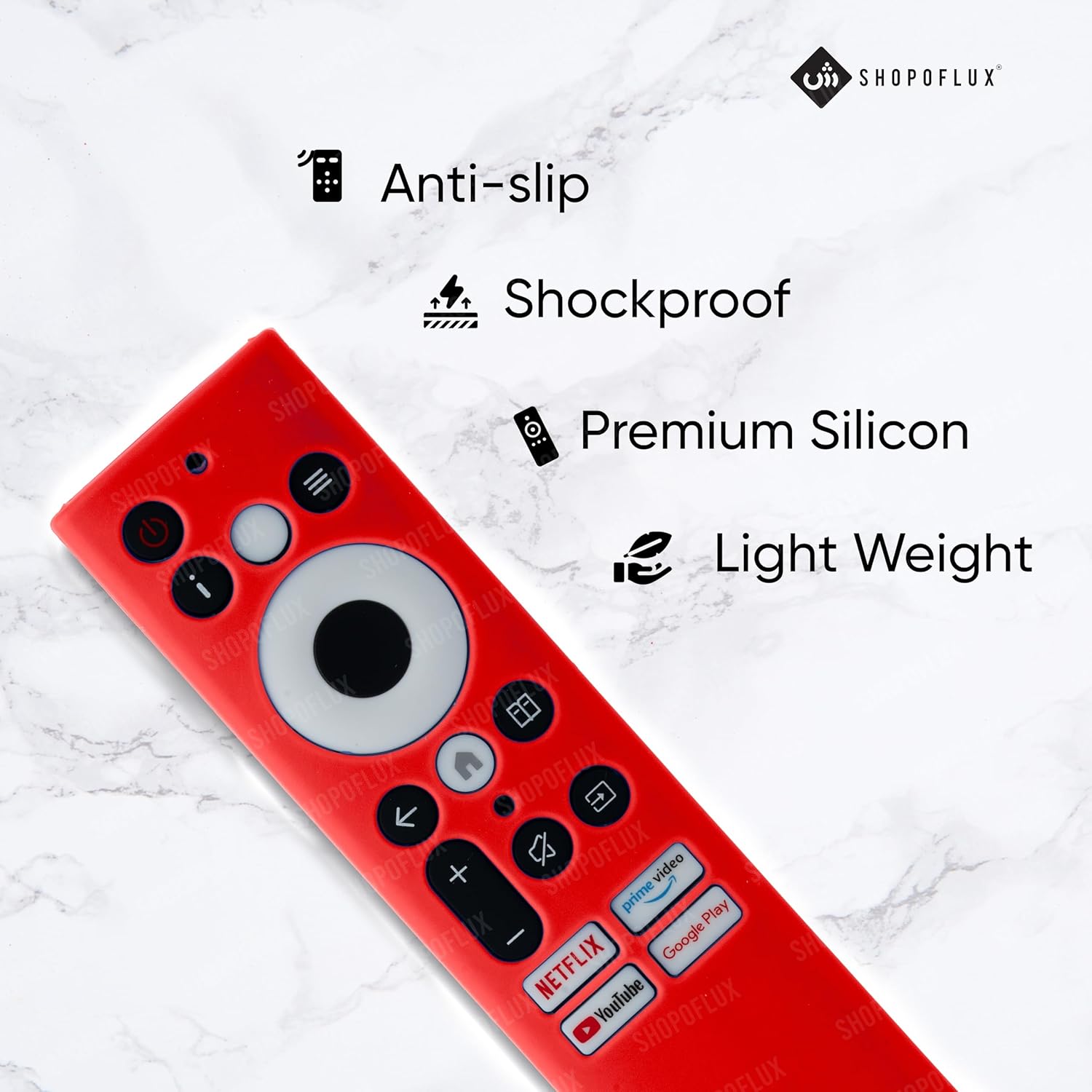 Shopoflux Silicone Cover case Compatible with Sansui Croma Haier Blaupunkt Motorola Smart Tv Remote Protective Case [Remote NOT Included] (RED) Shopoflux