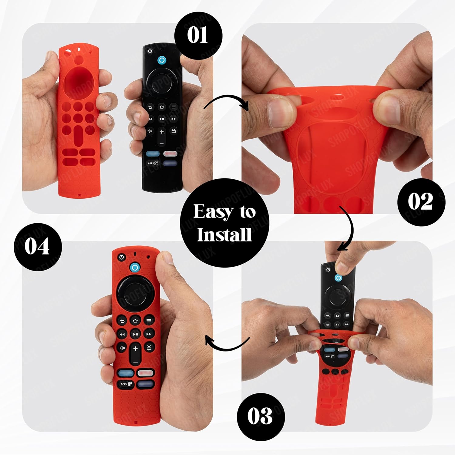 Shopoflux Silicone Remote Cover Compatible with Fire TV Stick (Red) Shopoflux