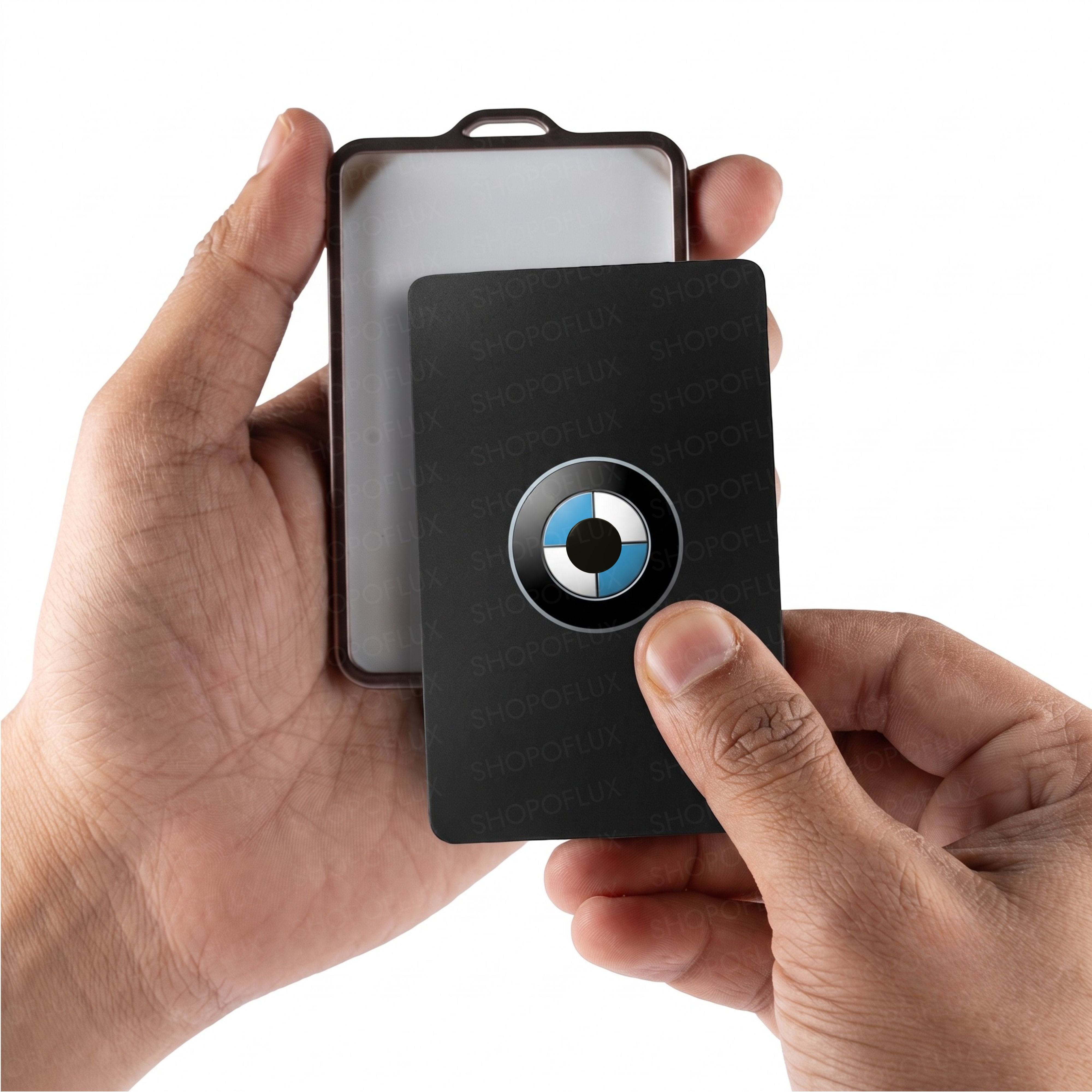 SHOPOFLUX TPU Card Holder Competible With BMW Car – Scratchproof, Slim & Lightweight Protector Case with Keychain Holder, Key Card Accessories