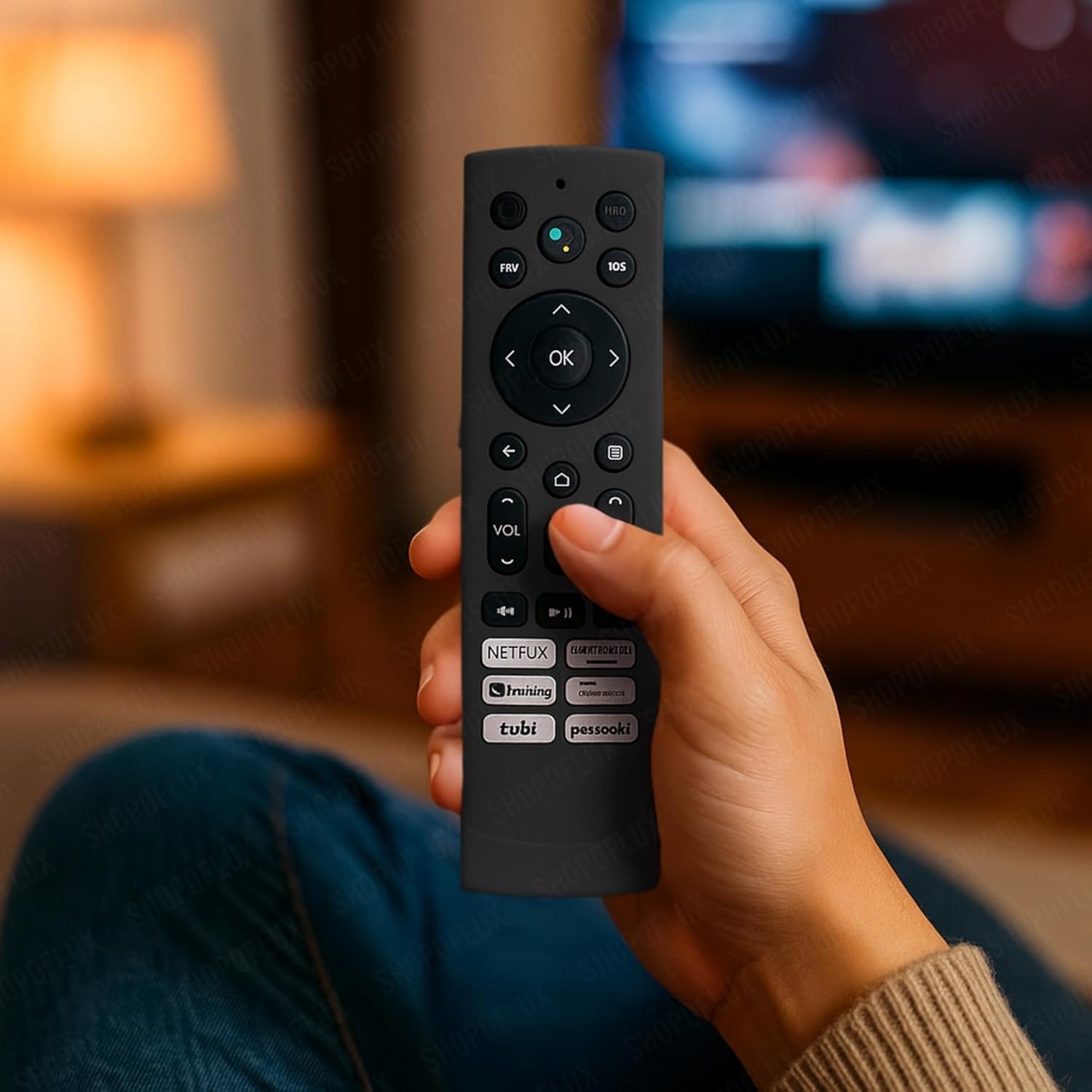 Shopoflux Silicone TV Remote Cover Compatible with Hisense Smart TV Remote VU GloLED Series Tv Remote Cover [Remote NOT Included] (Black) Shopoflux