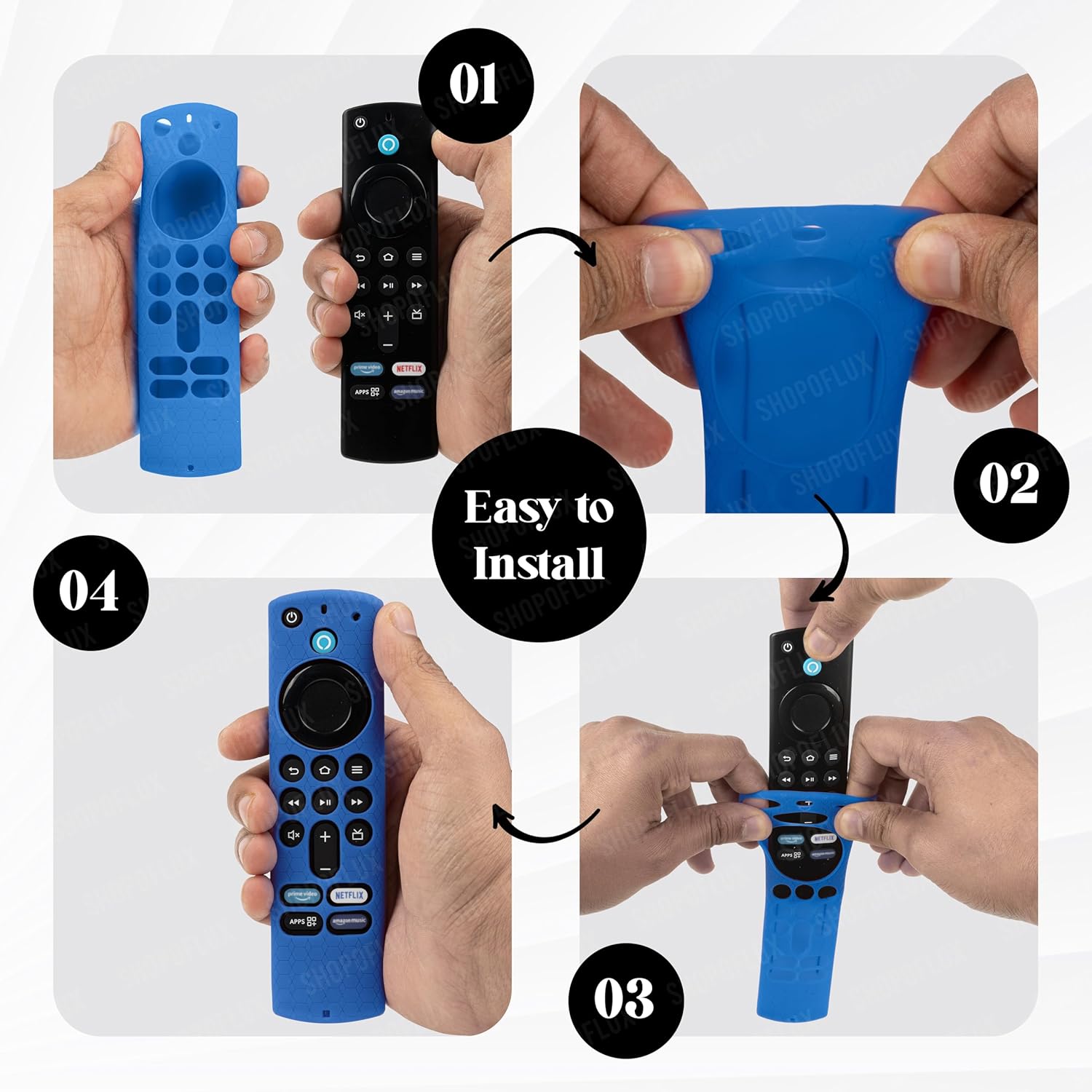 Shopoflux Silicone Remote Cover Compatible with Fire TV Stick (Blue) Shopoflux