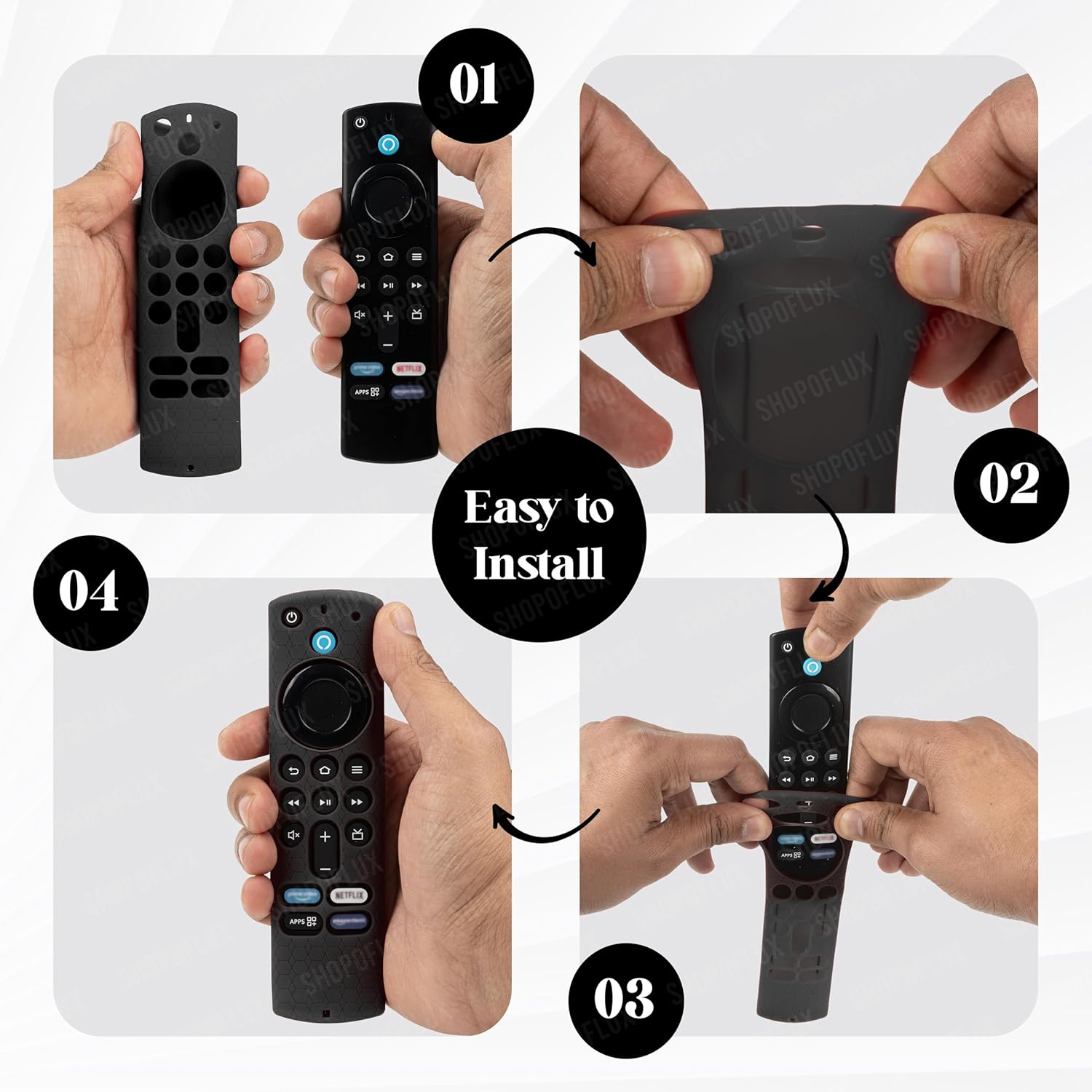 Shopoflux Silicone Remote Cover Compatible with Fire TV Stick (Black) Shopoflux