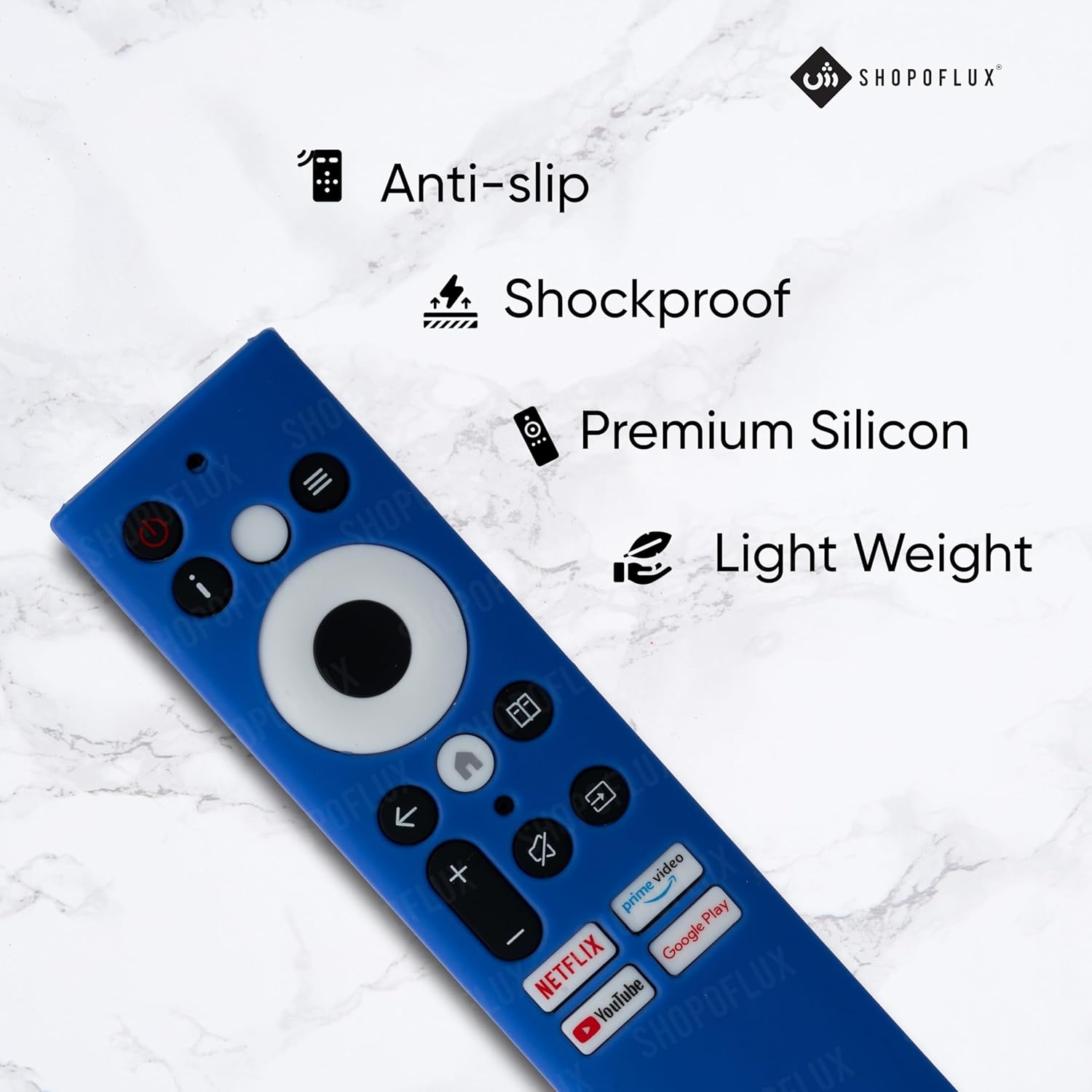 Shopoflux Silicone Cover case Compatible with Sansui Croma Haier Blaupunkt Motorola Smart Tv Remote Protective Case [Remote NOT Included] (Blue) Shopoflux